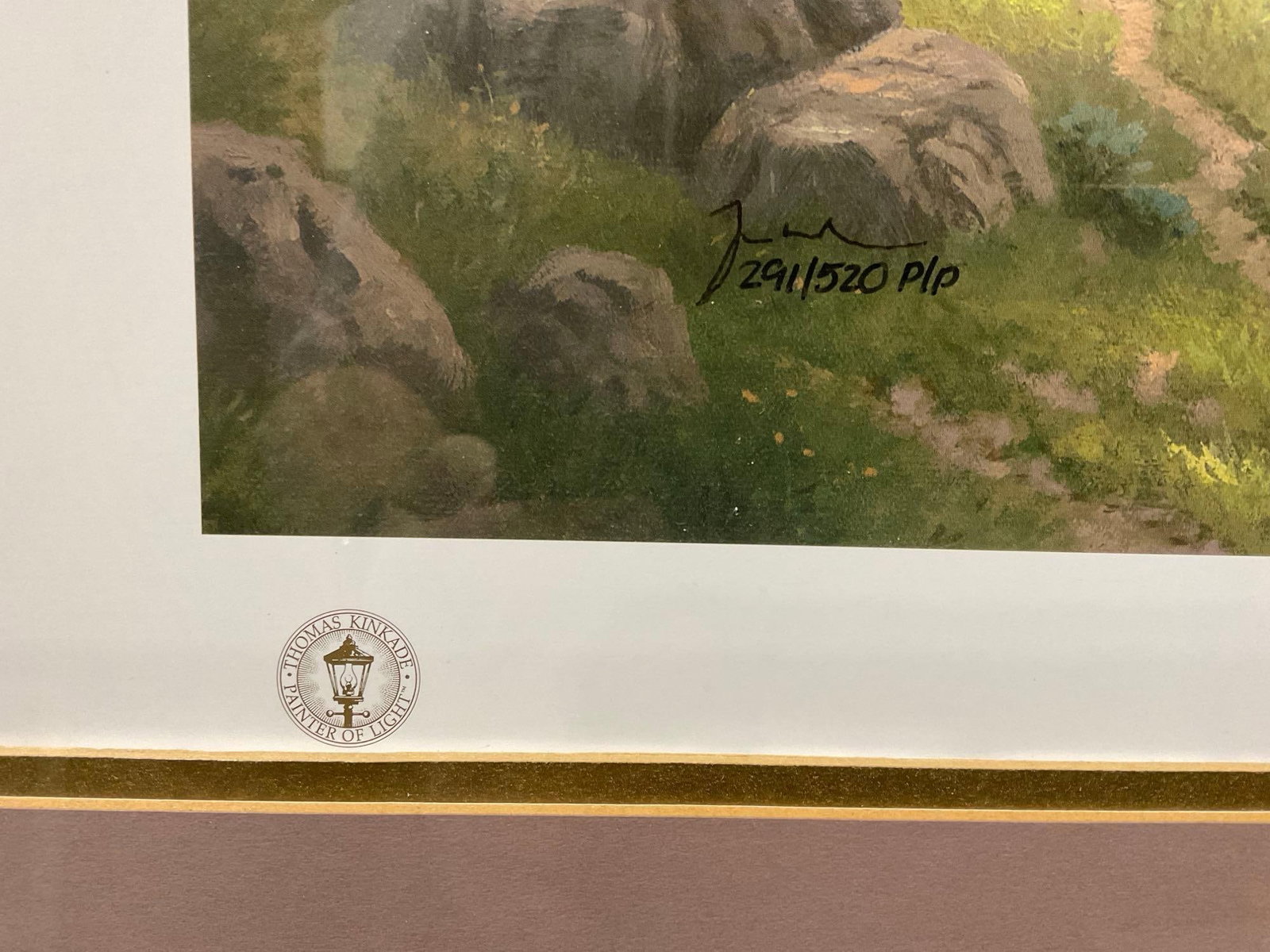 Framed Signed #d 291/520 P/P, The Mountains Declare His Glory by Thomas Kinkade 34x40 inch - 3