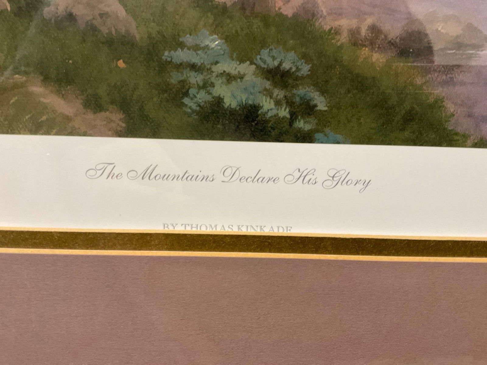 Framed Signed #d 291/520 P/P, The Mountains Declare His Glory by Thomas Kinkade 34x40 inch - 4