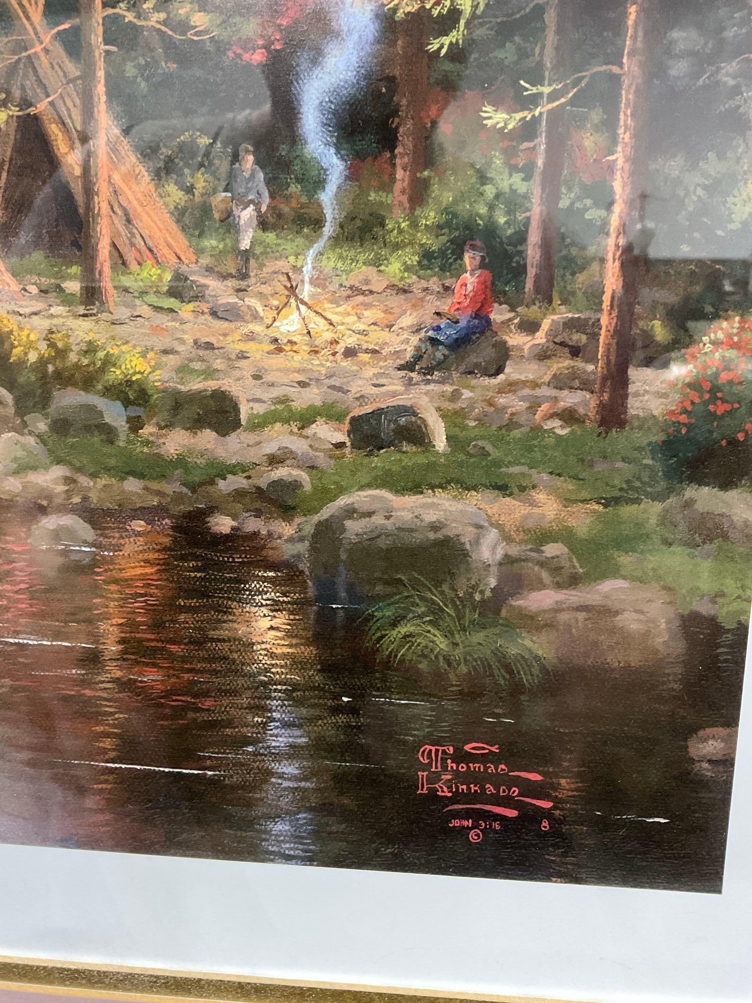 Framed Signed #d 291/520 P/P, The Mountains Declare His Glory by Thomas Kinkade 34x40 inch - 5
