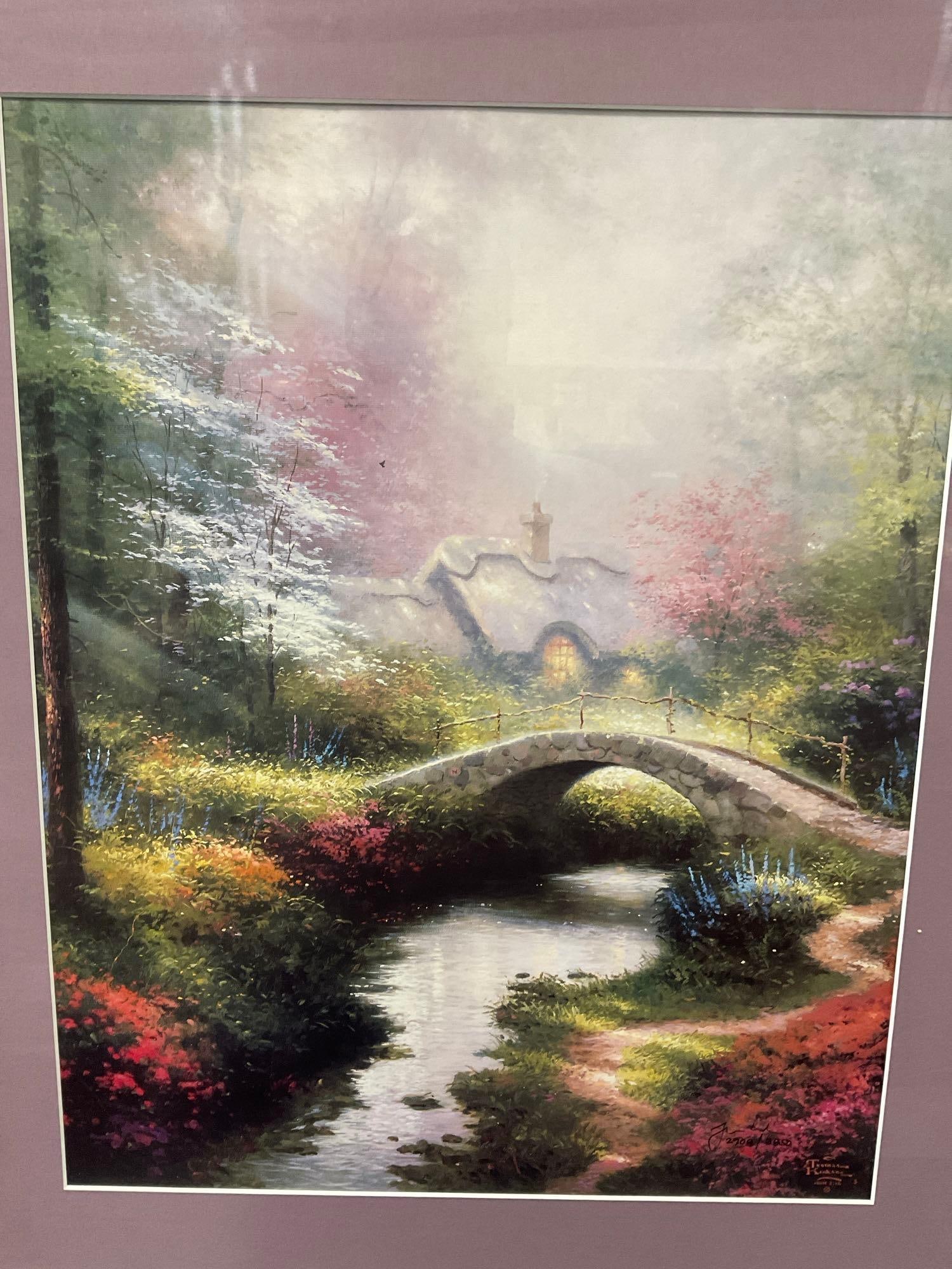 Framed Signed & #d 2909/3850? Brookside Hideaway by Thomas Kinkade, 28x24 inches - 2