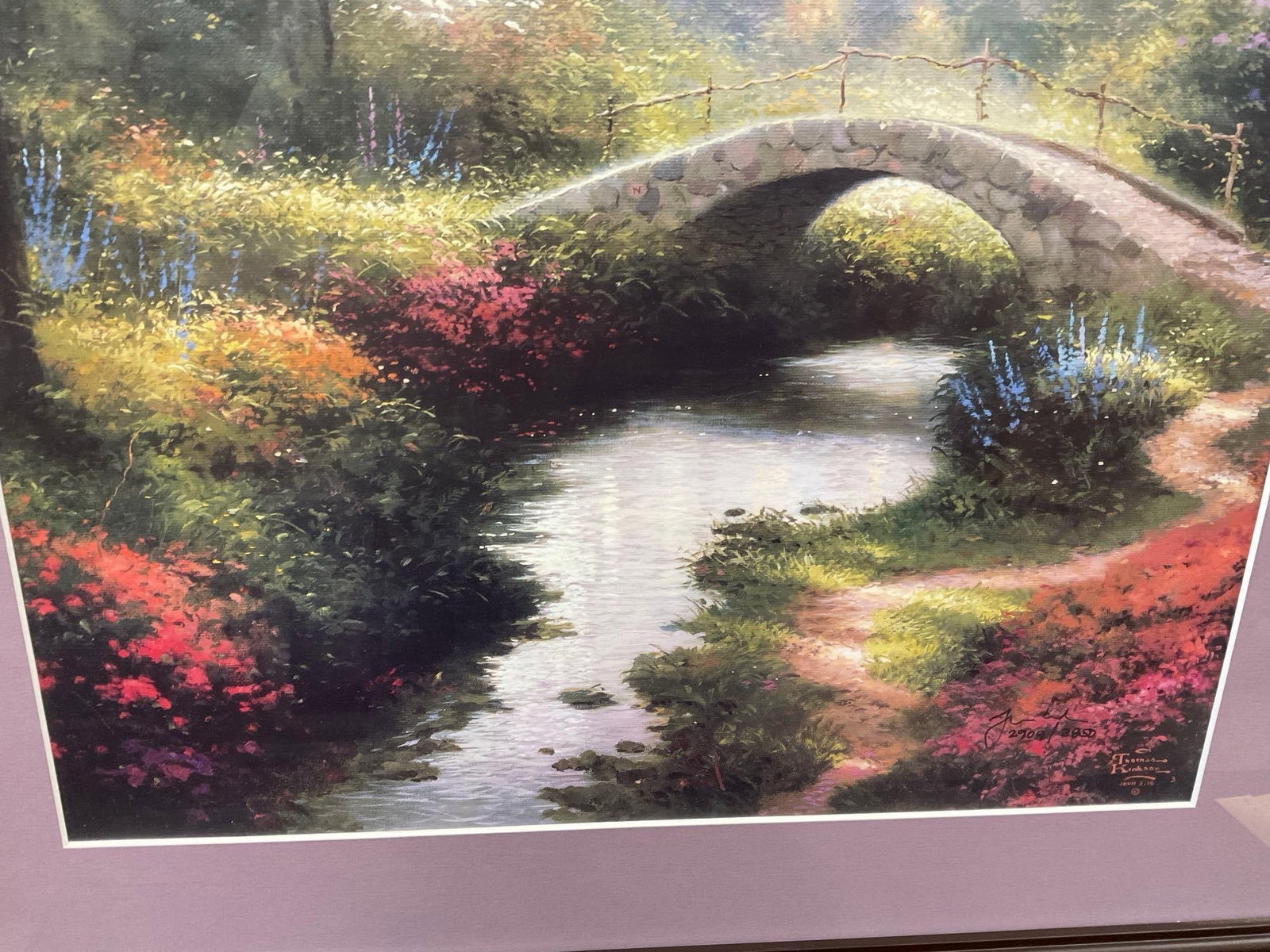 Framed Signed & #d 2909/3850? Brookside Hideaway by Thomas Kinkade, 28x24 inches - 4