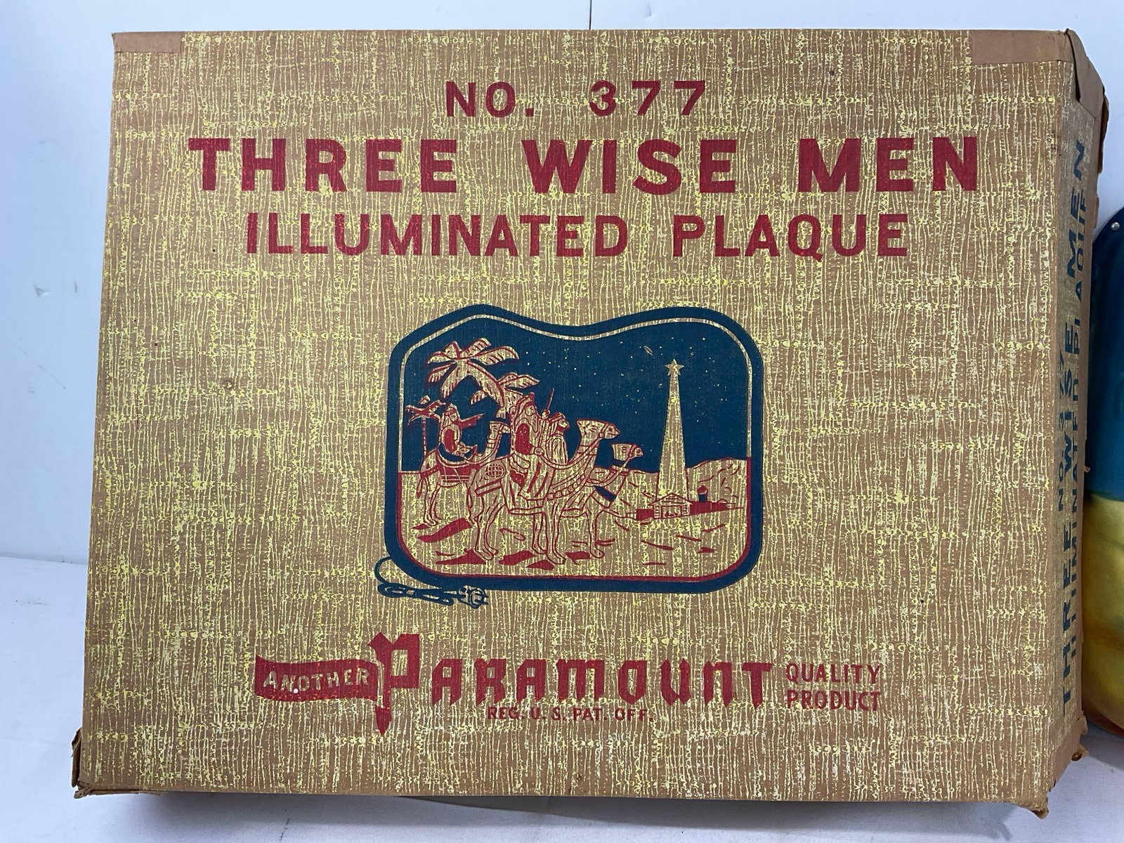 Vintage Paramount No.377 Three Wise Men Religious Illuminated Plaque Sign 16x20 inch in original ... - 2