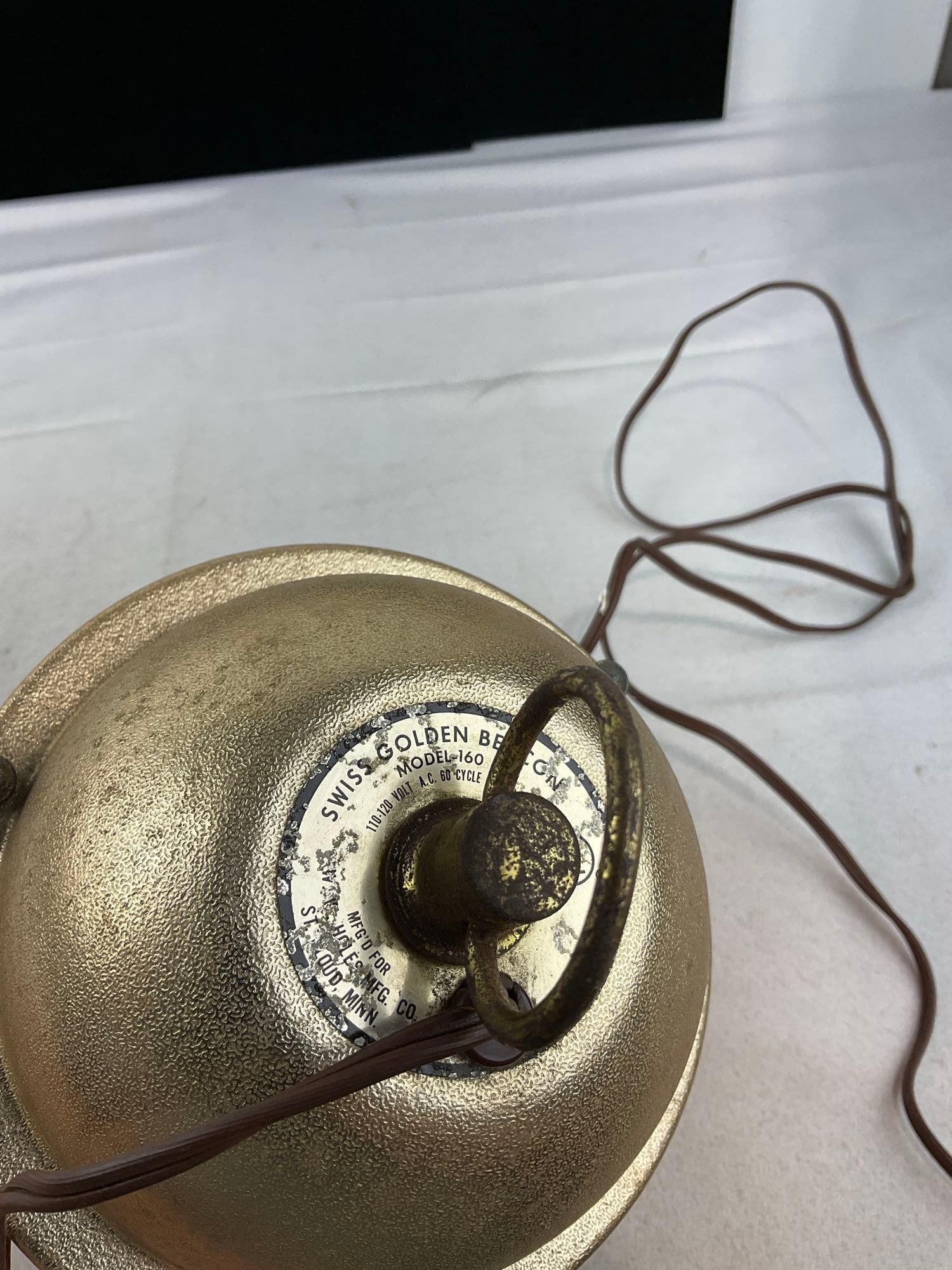 Swiss Golden Beacon Model 160, tested & working, Green/Red/Blue/Yellow Lights Rotating, 12x7x7 inch - 3