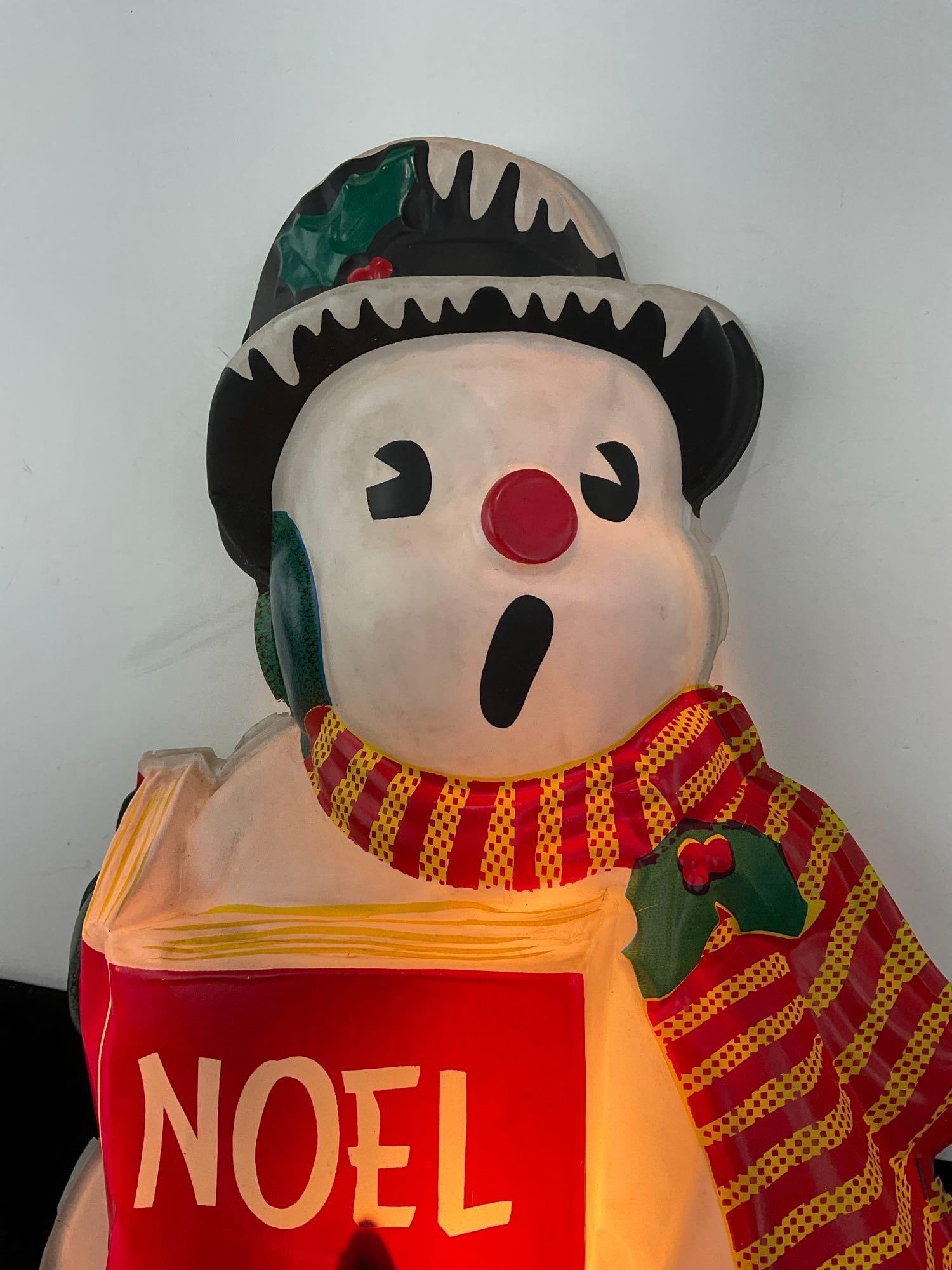 Vintage Cat. No. 41-J Snowman Noel, LA Goodman MFG Co. Lighted Sign, 24x15x8 inches - 2