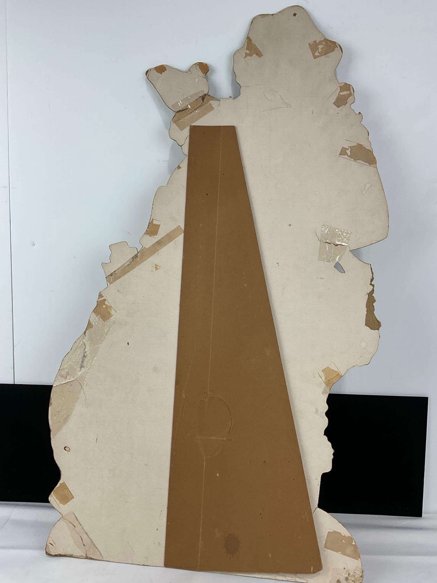 Vintage 1936 Heavy Cardboard Santa Claus Prop Up Sign, Whitman Publishing, 33h x 21w x 3d inches - 6