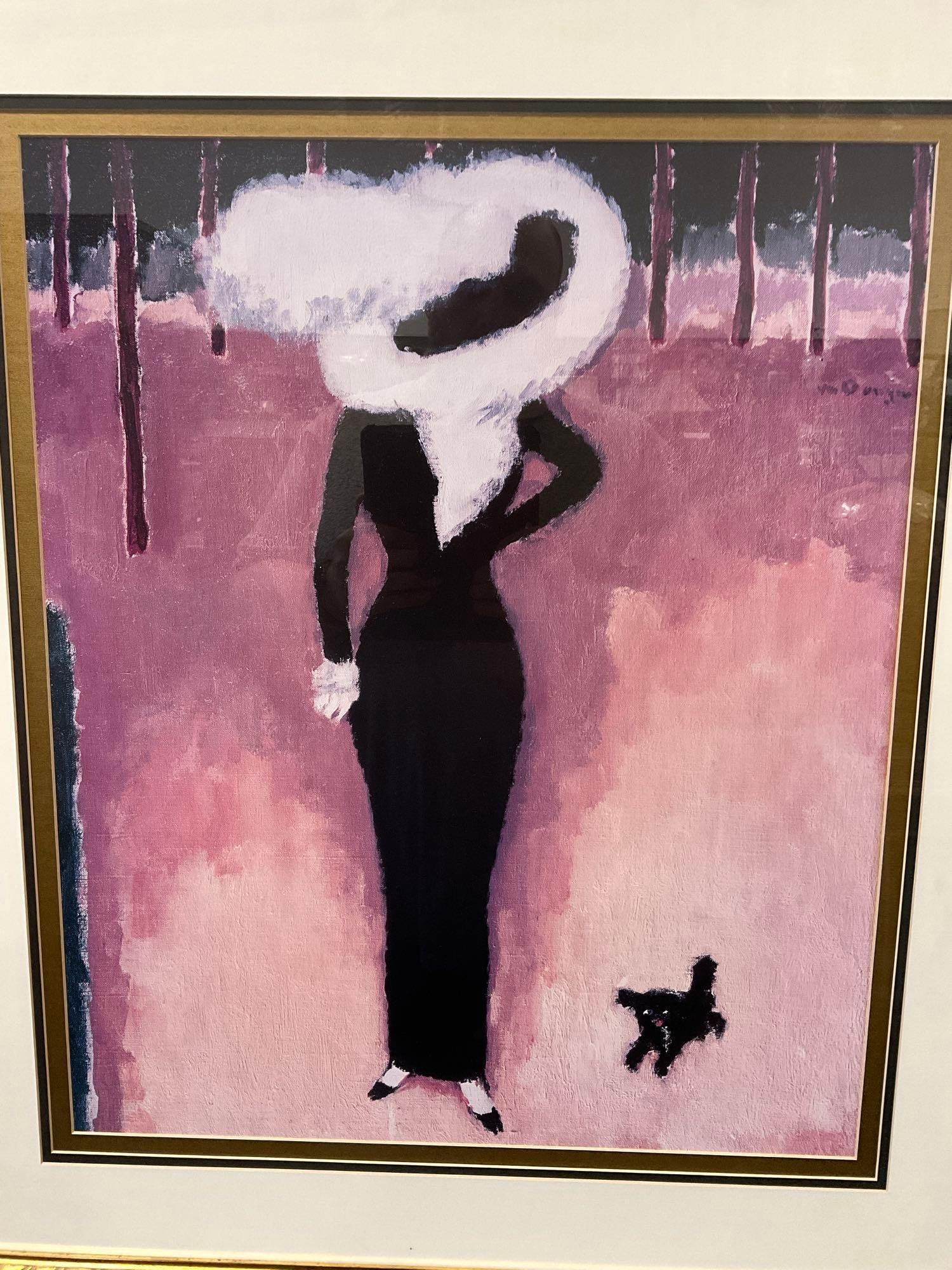 Framed Lithograph titled Parisian Lady by Kees van Dongen, 38h x 34w x 3d inches - 2