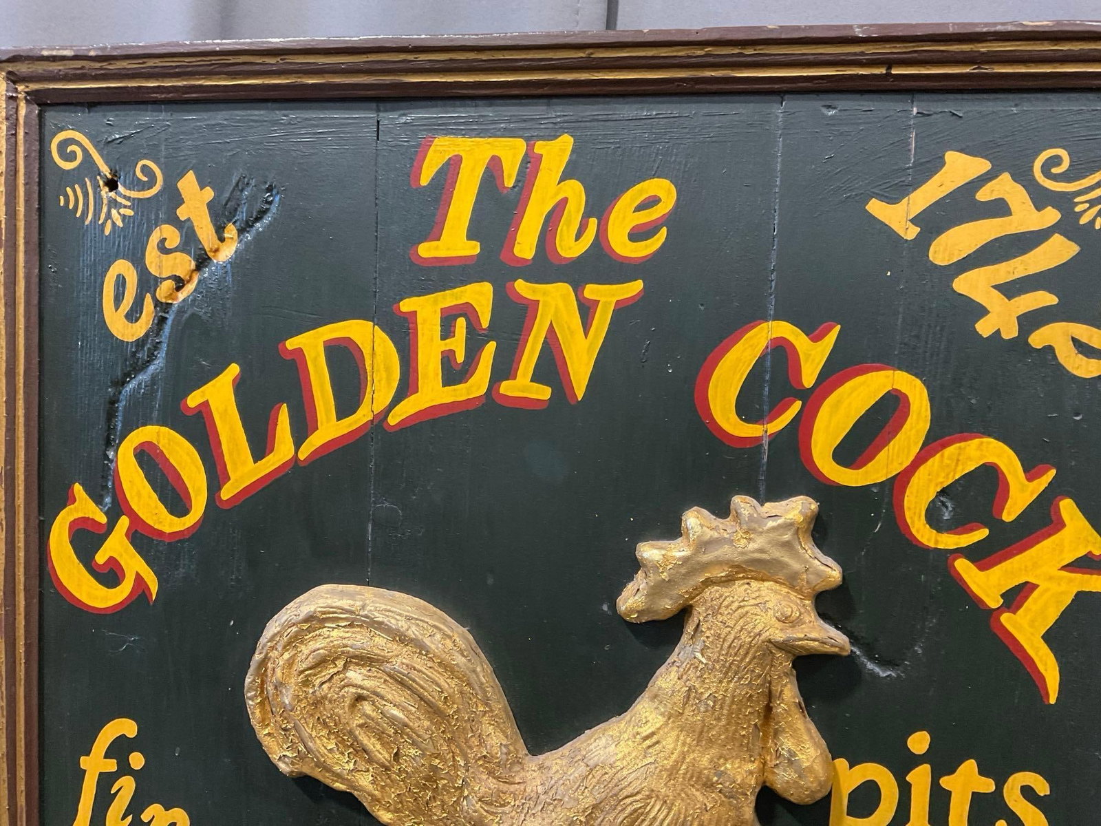 Olde Tavern Woodworks Sign, The Golden Cock Tavern , Canterbury Collection 25 x 22 x 4 - 2