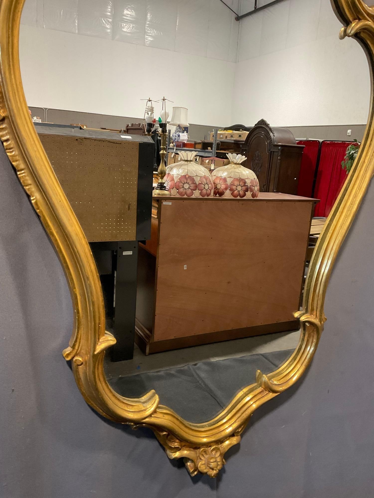 Giltwood Italian Rococo-style Mirror, 34x22x5 inches - 3