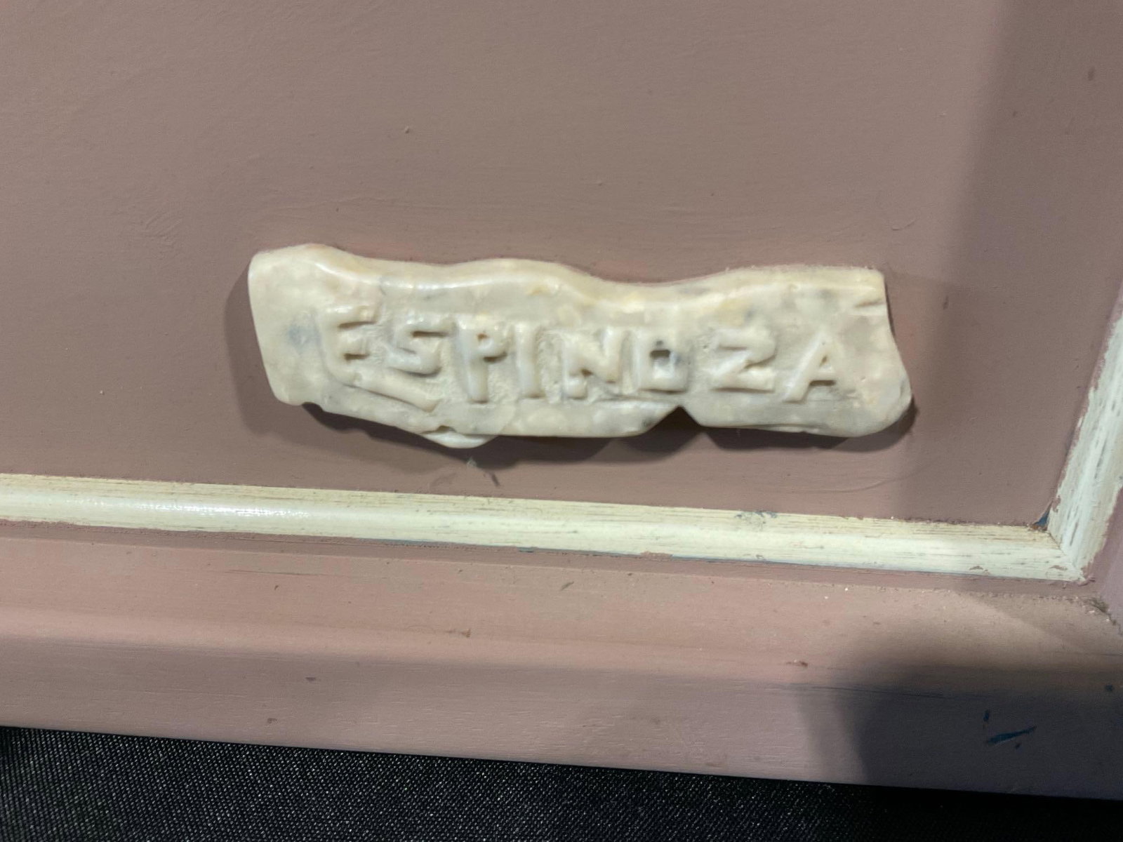Large Framed Carved White Stonework piece, by artist Espinoza, 47x33 inches - 5