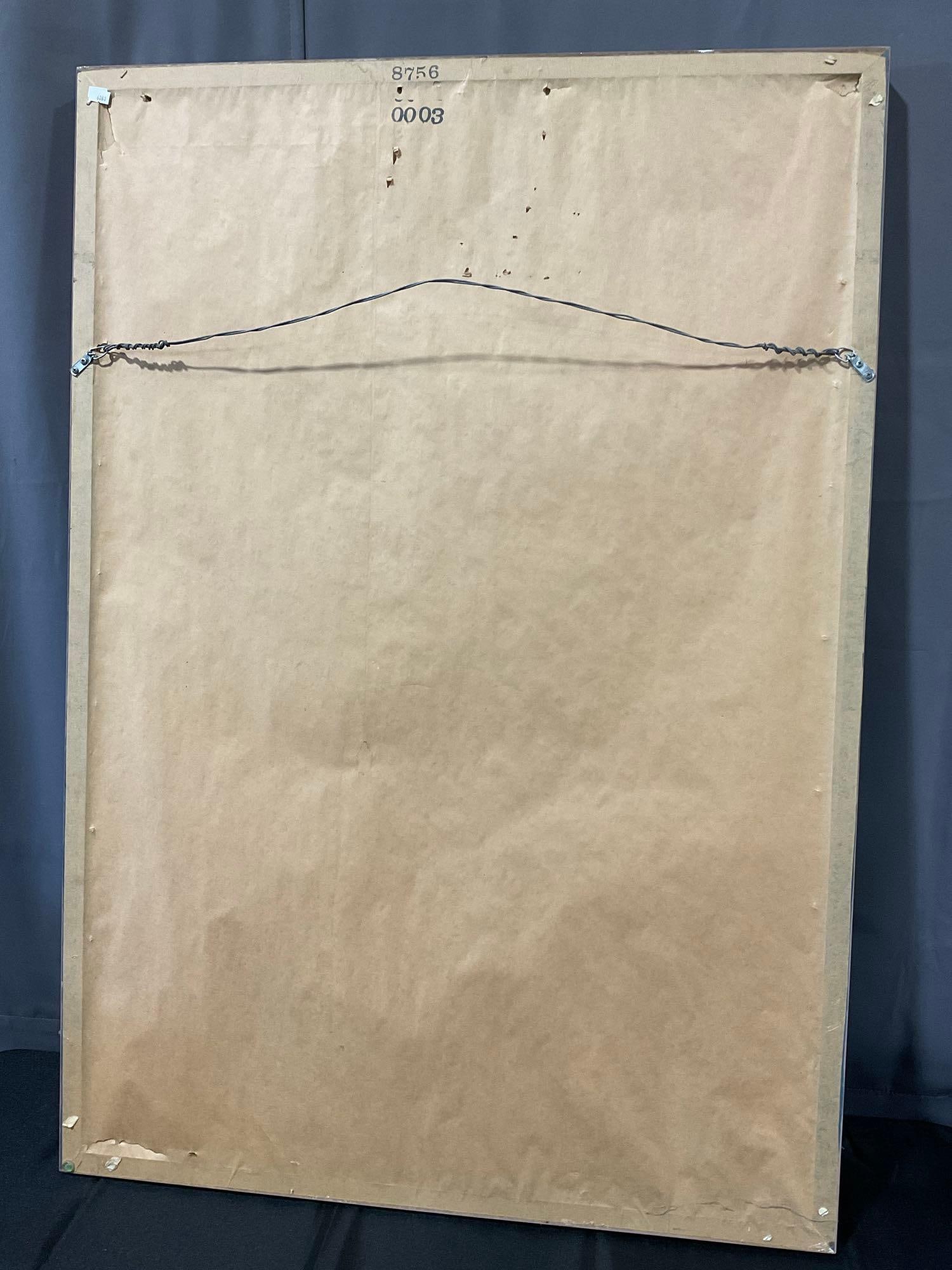 Large Framed Carved White Stonework piece, by artist Espinoza, 47x33 inches - 6
