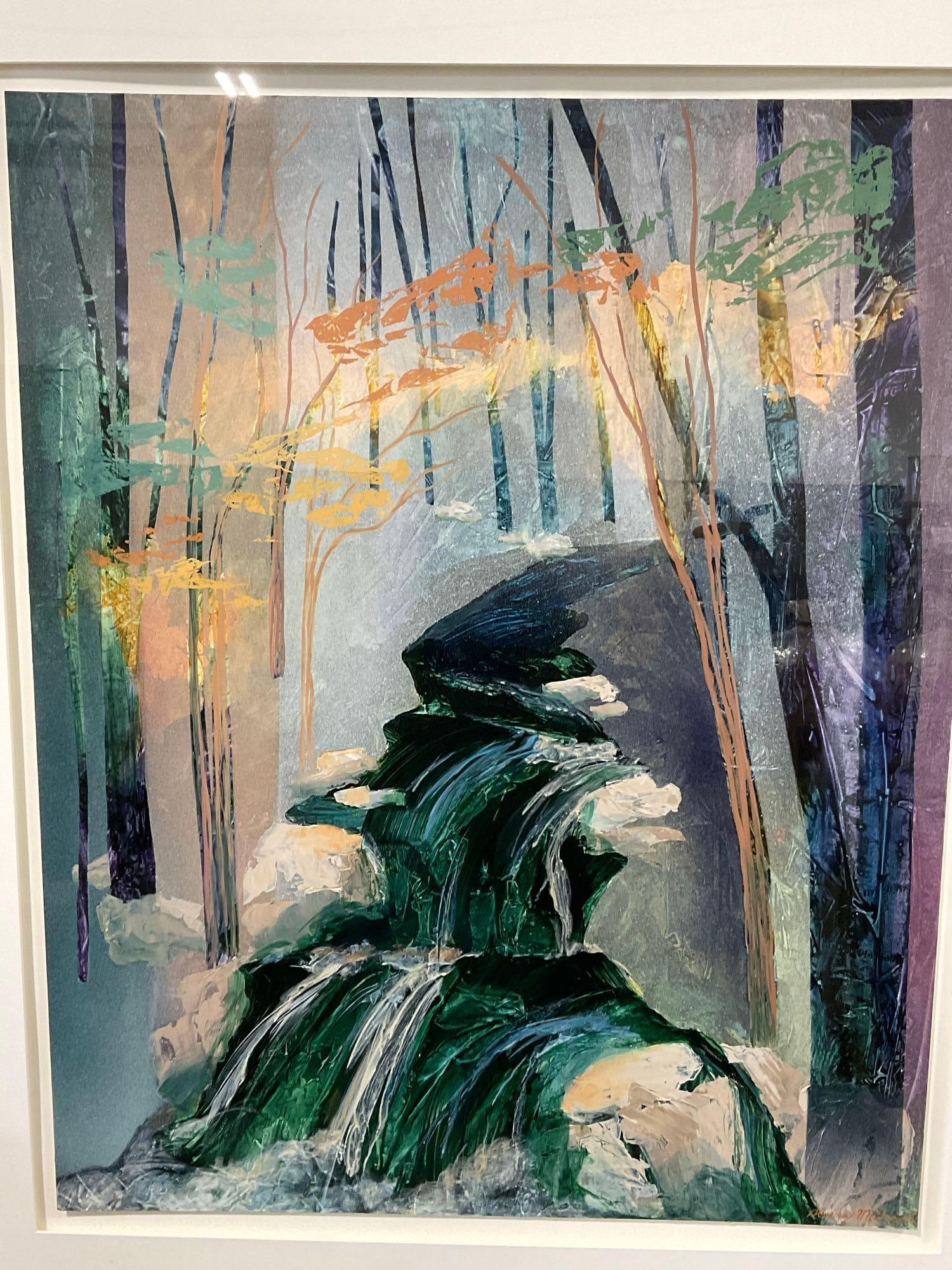 Large Signed Original Watercolor, Forest River, 50x42 inches, Signed Alvena McCormick - 2