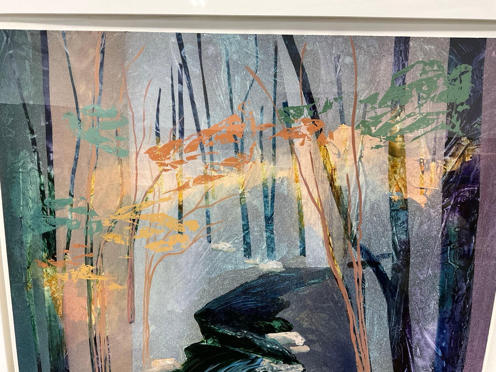 Large Signed Original Watercolor, Forest River, 50x42 inches, Signed Alvena McCormick - 3