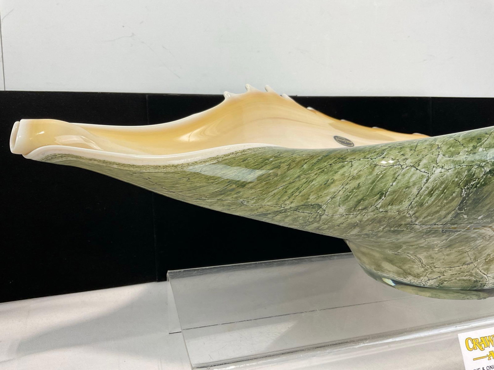 Krosno Jozefina Glass Shell, Handmade in Poland, Lovely Centerpiece type shape, 6x20x13 inches - 2