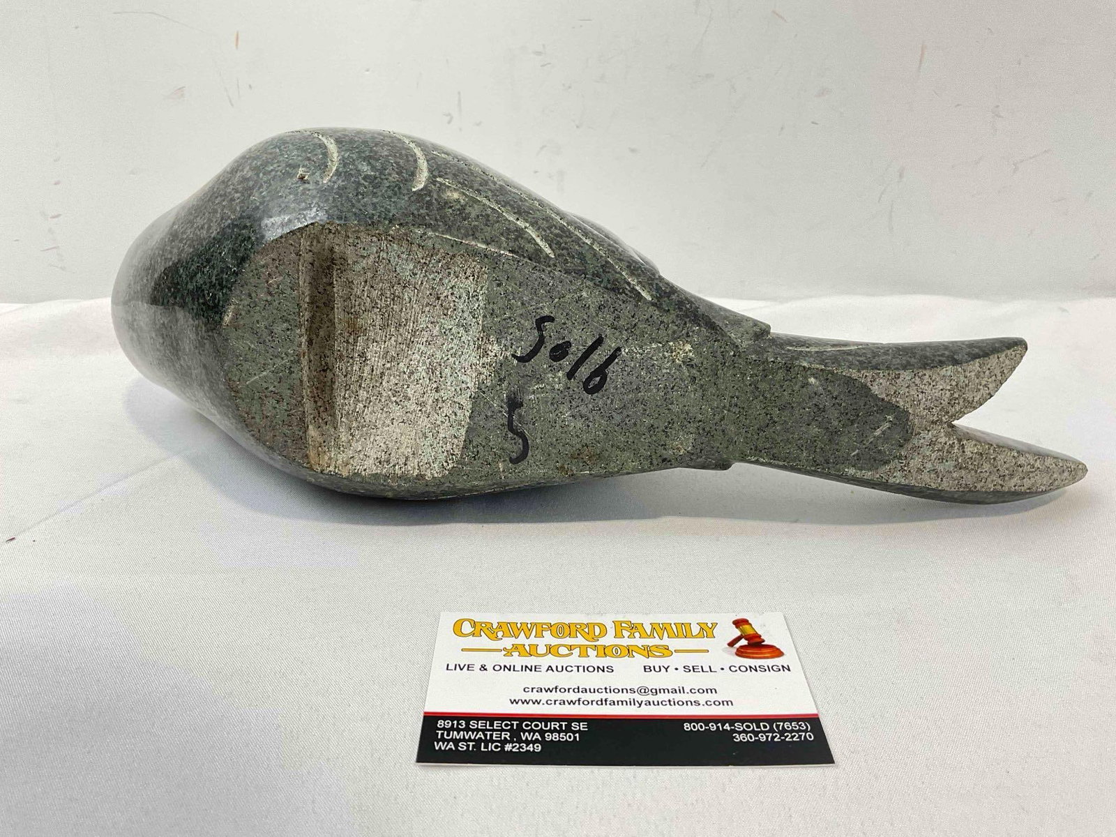 Vintage Carved Green Stone Parrot Bird Sculpture. Good Condition. See pics. - 6