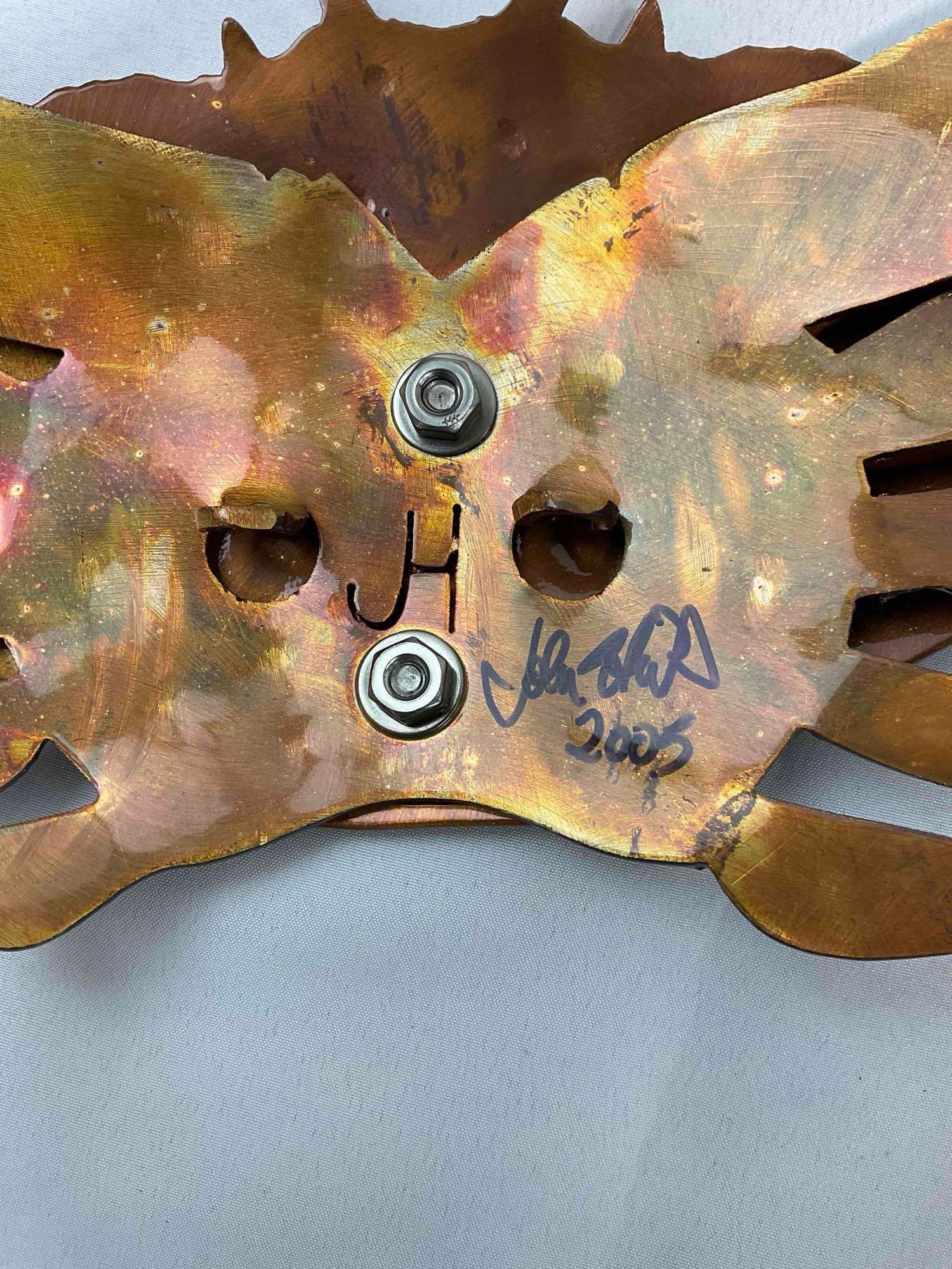 2 pcs Decorative Steel Metal Crab Sculptures, Signed by Artist J. H. Good Condition. See pics. - 5