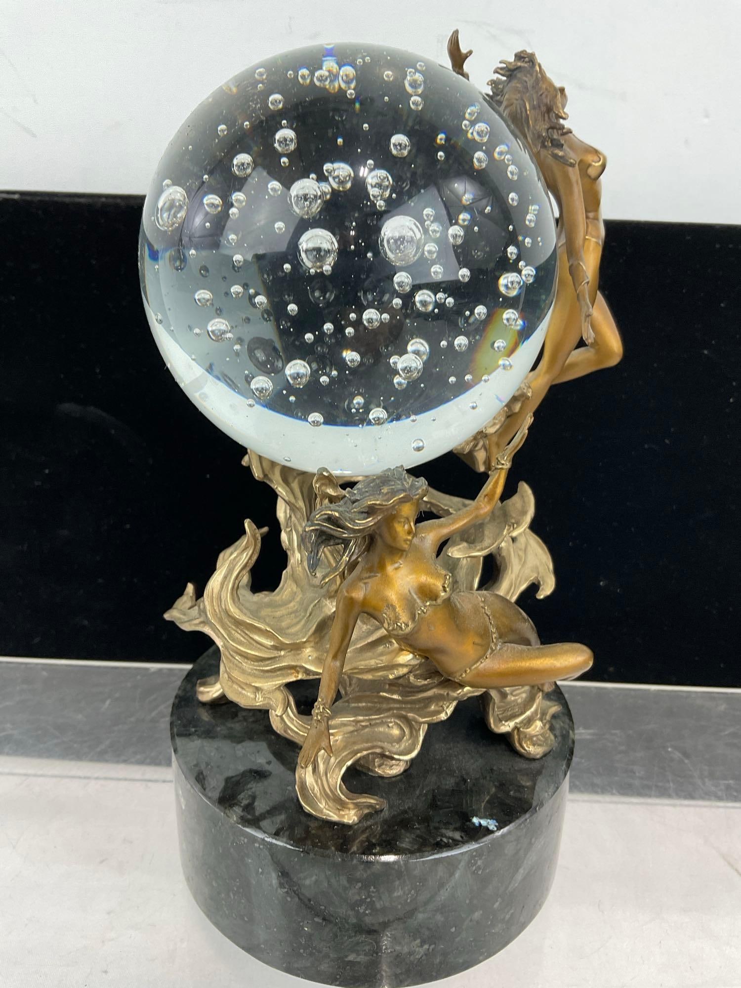 Passions of the Future Crystal Ball by Julie Bell Figurine, 9h x 5w x 5d inches - 3