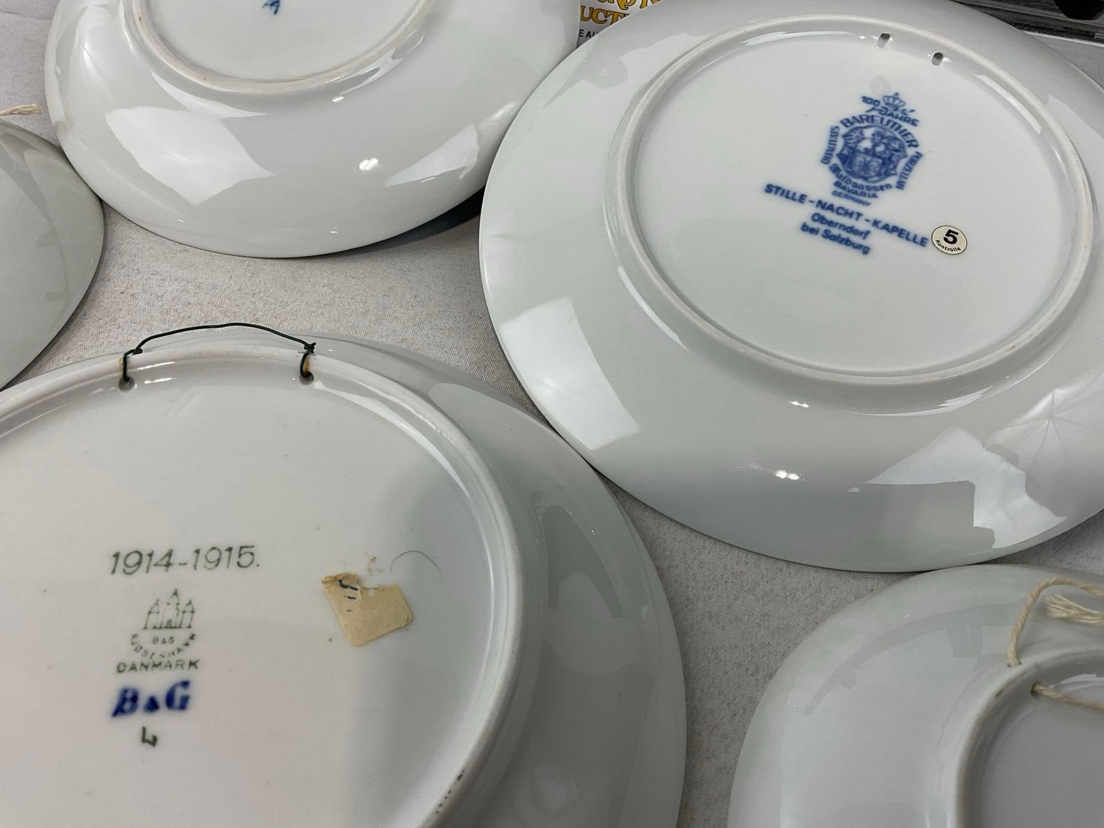7 1960s Bing & Grondahl Royal Copenhagen Blue & White Commemorative Plates, Mothers Day, Jule After - 5