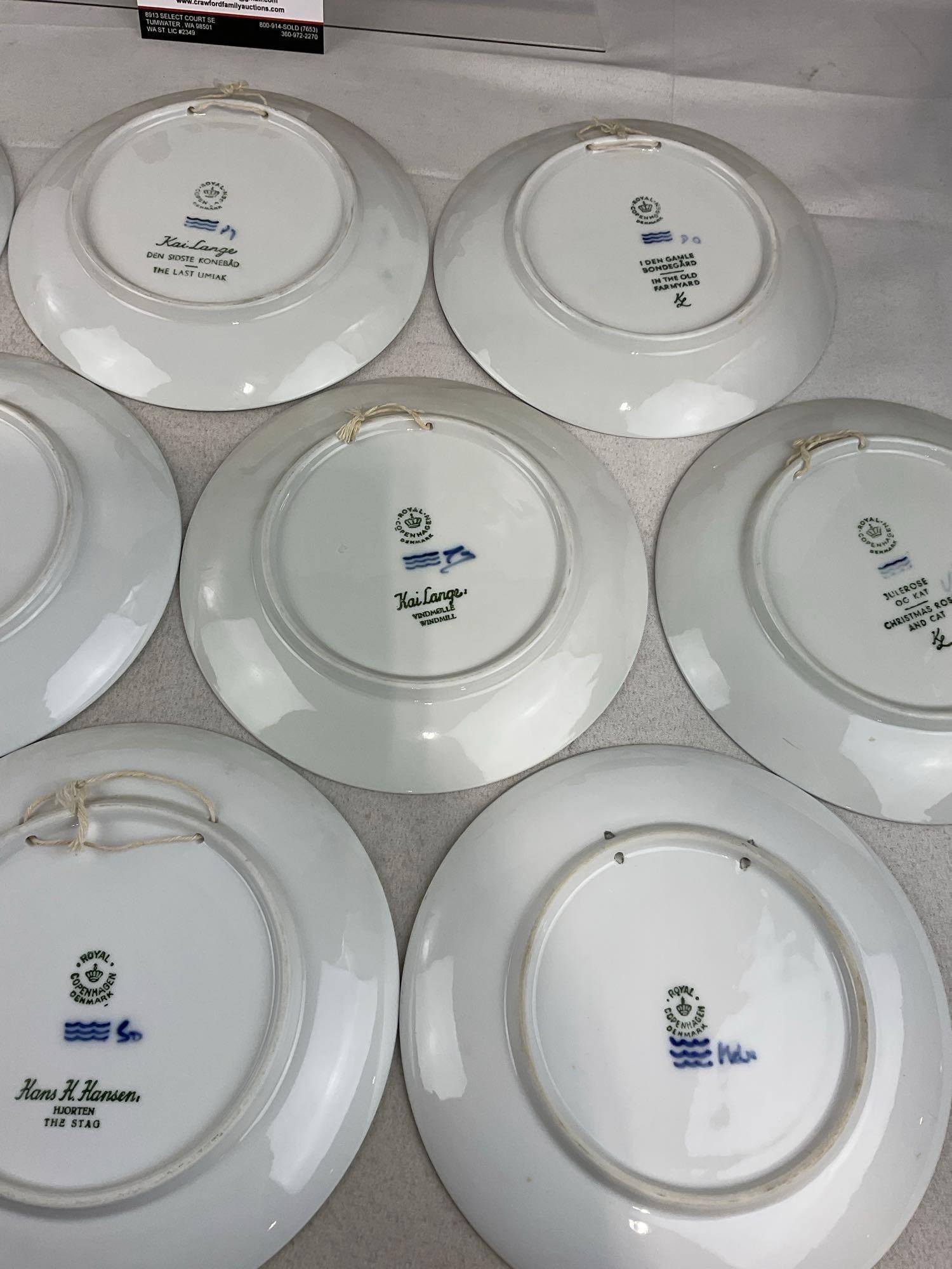 10 1960s Royal Copenhagen Blue & White Commemorative Plates, & more - 7