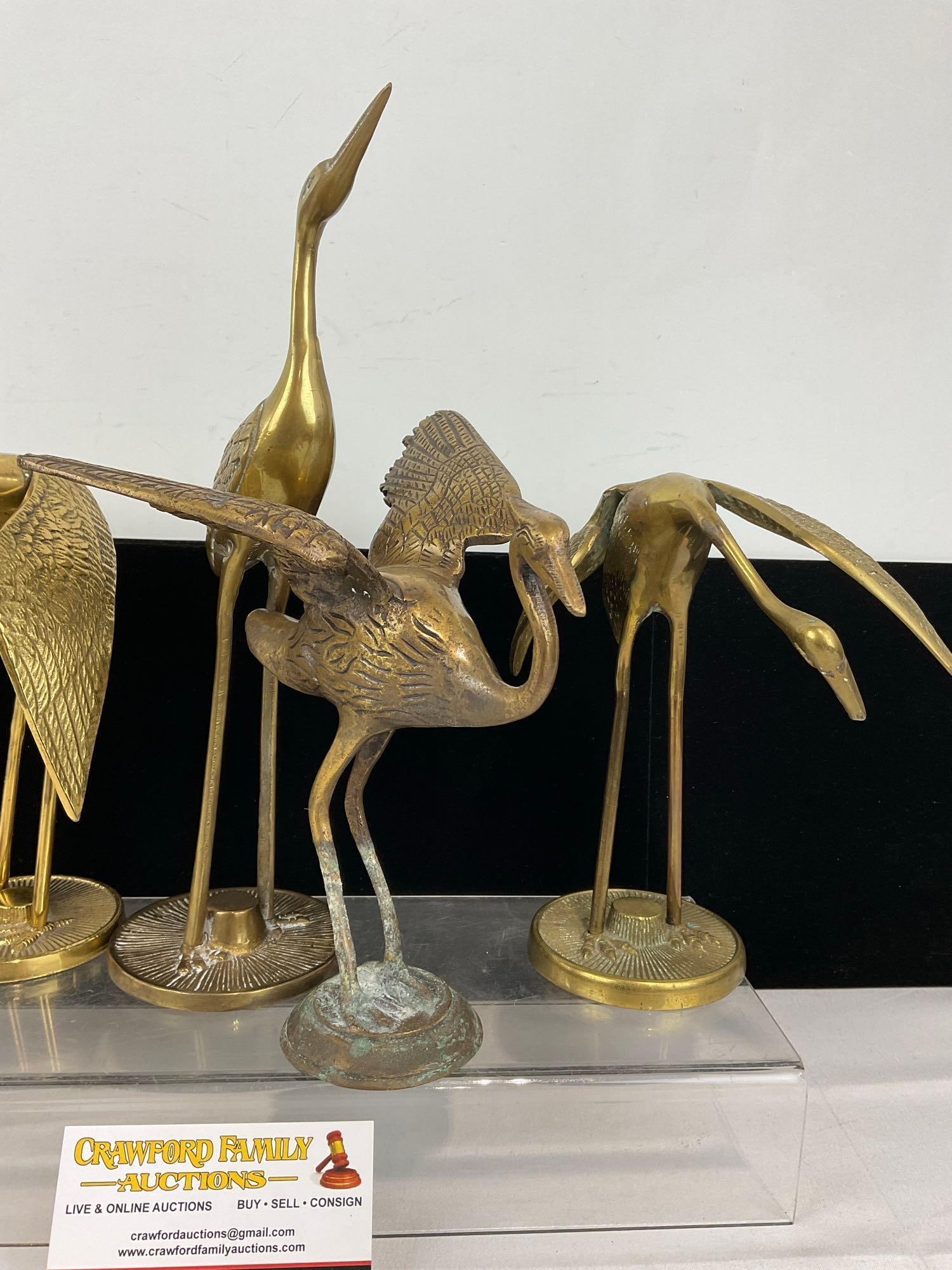 Set of 5 Mid Century Modern Brass Cane Figurines - 3