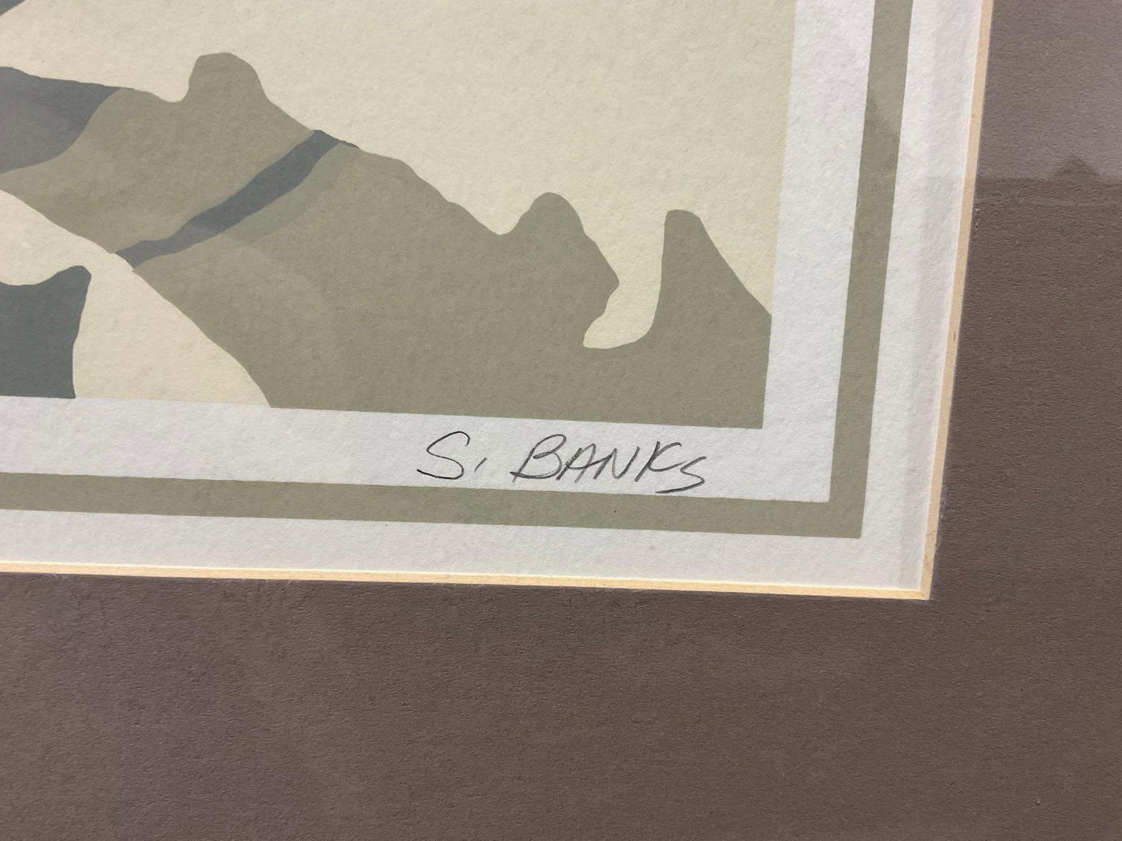 Framed Signed Lithograph titled Hybiscus II by C.Banks, 31h x 25w x 3d inches - 5