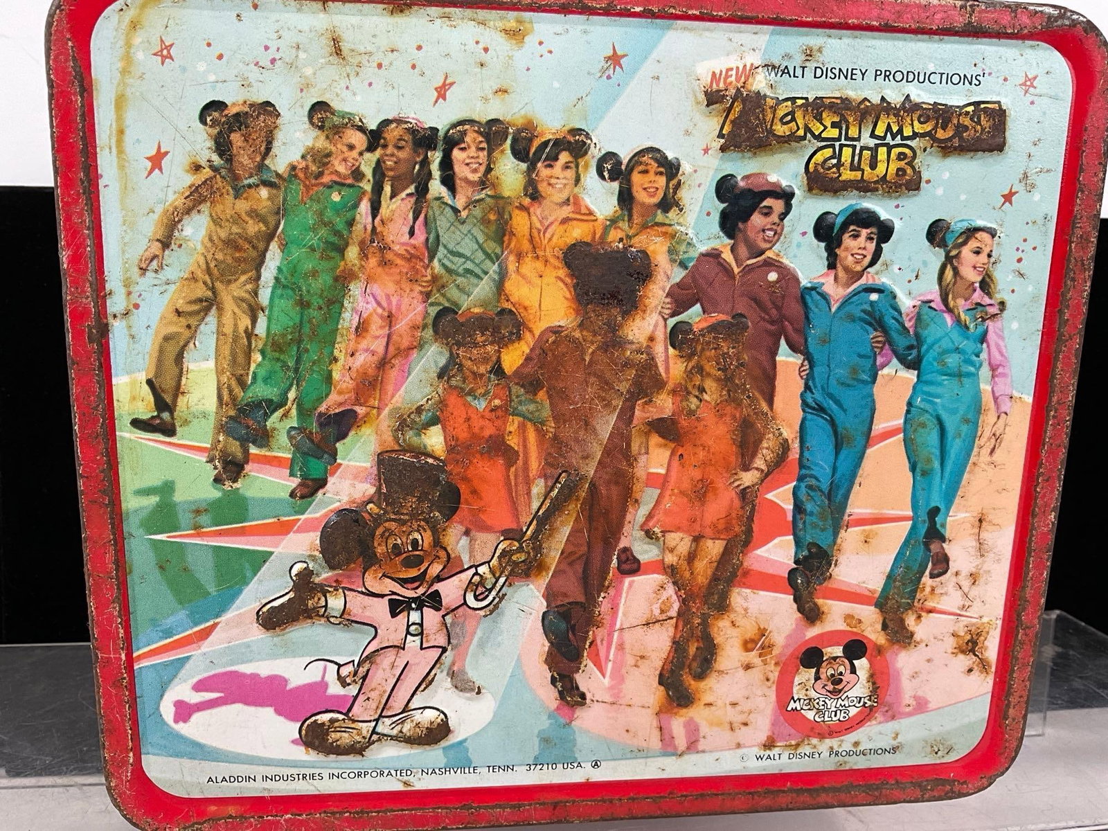 Vintage 1977 Walt Disney prod. Mickey Mouse Club Metal Lunchbox by Aladdin, needs TLC - 2