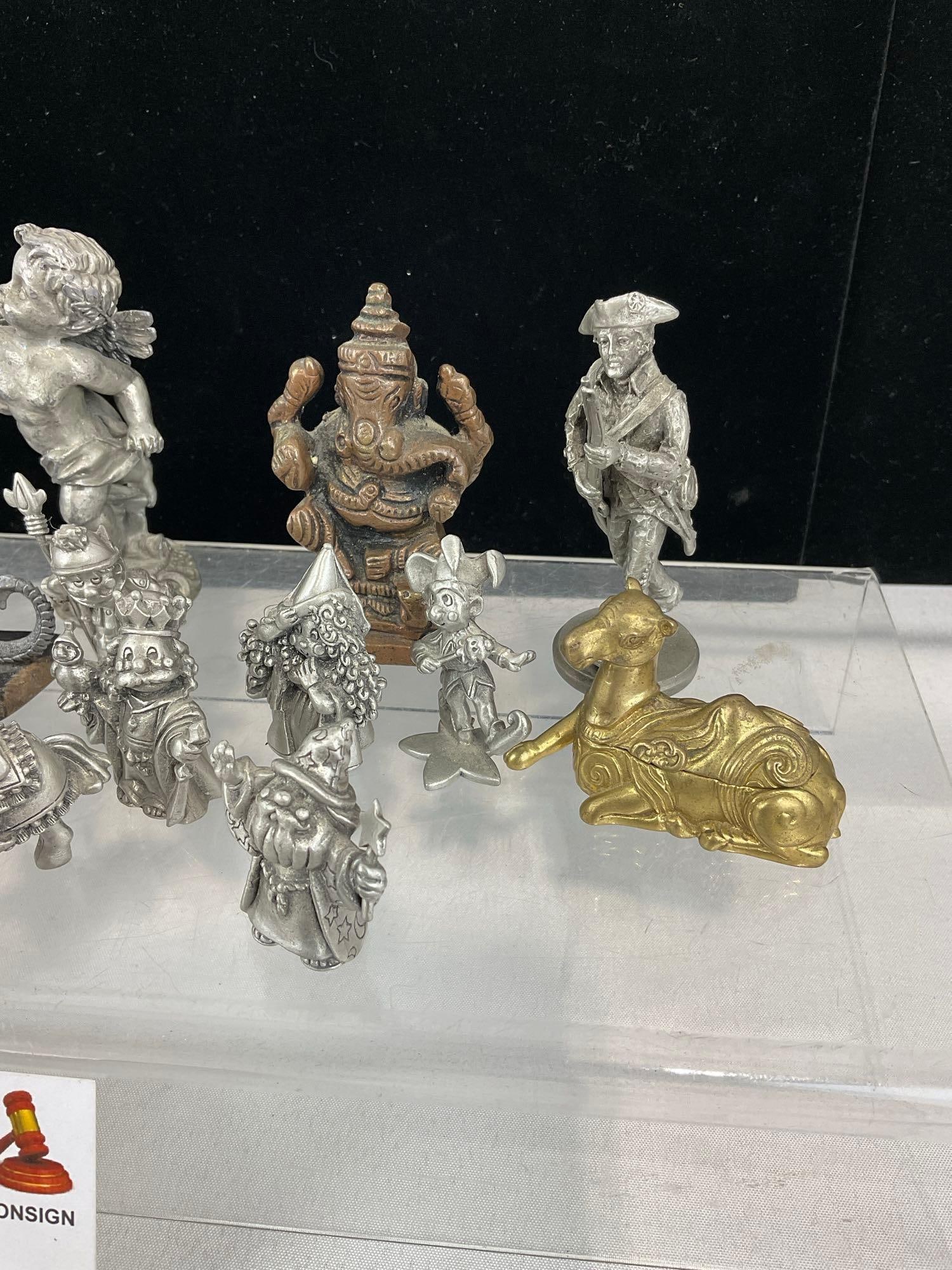 19 Pewter & more Figures, Fantasy Figures, Tuba player, Dragon, Ganesh, Clowns, Camel & more - 2