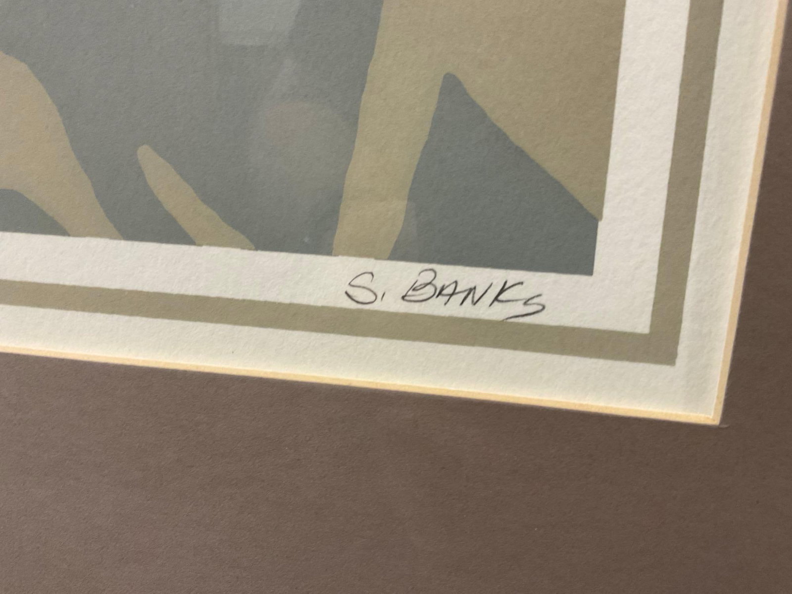 Framed Signed Lithograph titled Hybiscus I by C.Banks, 31h x 25w x 3d inches - 5