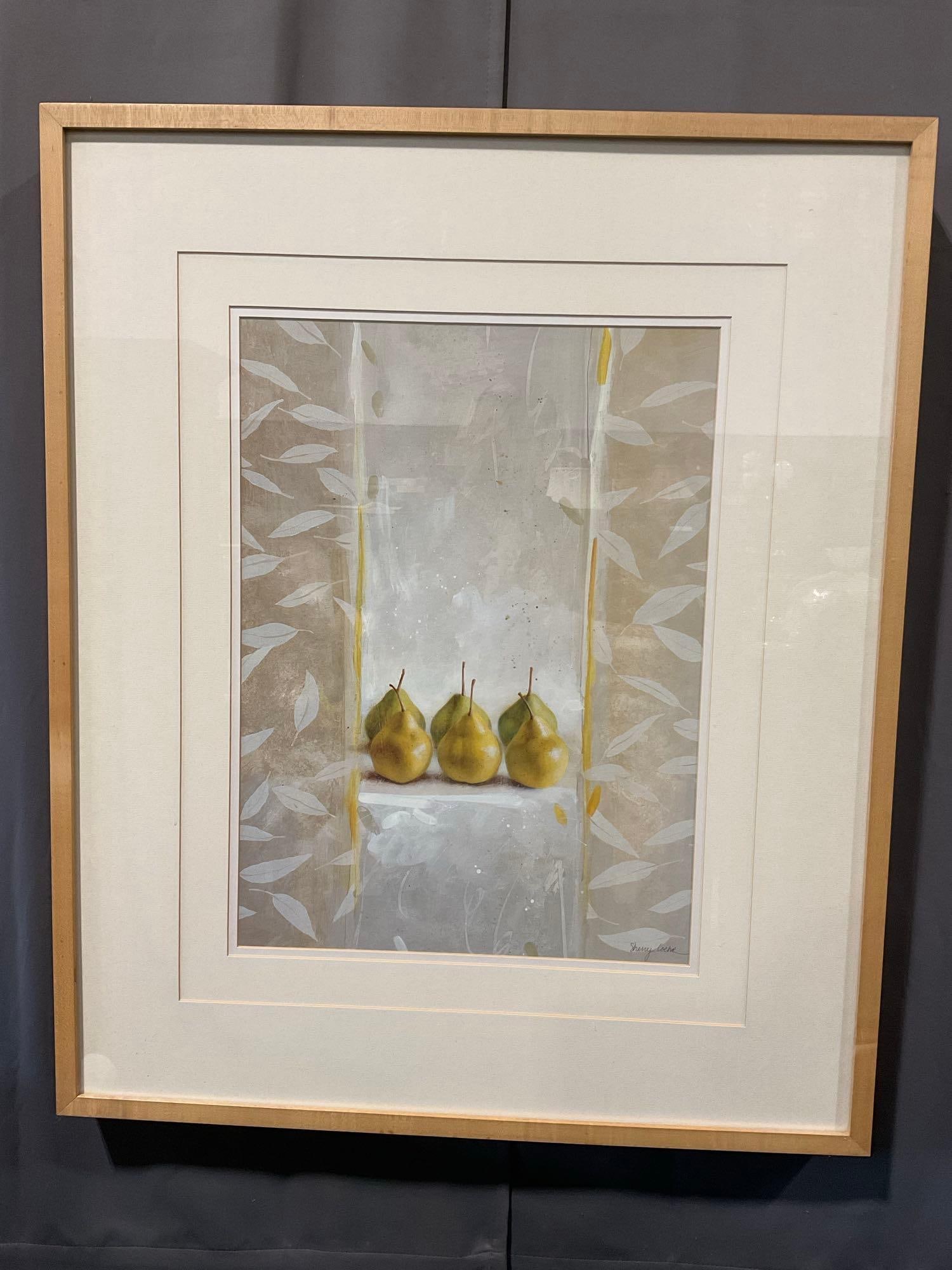 Framed Lithograph titled Leaves & Pears by Sherry Loeher, 36x30 inches - 2