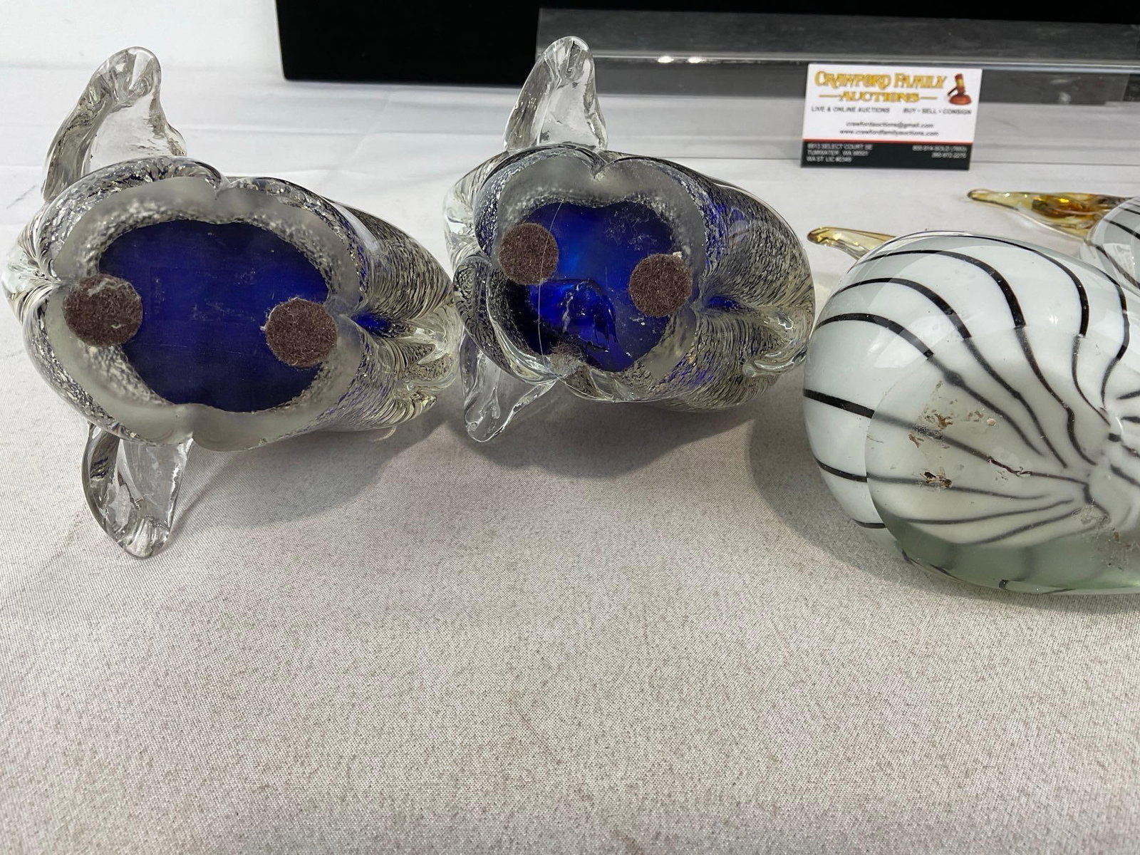 5 Murano Style Handblown Art Glass Figures, Pair of Elephants, 2 Parrots ,& Horse w/Red Specks - 6