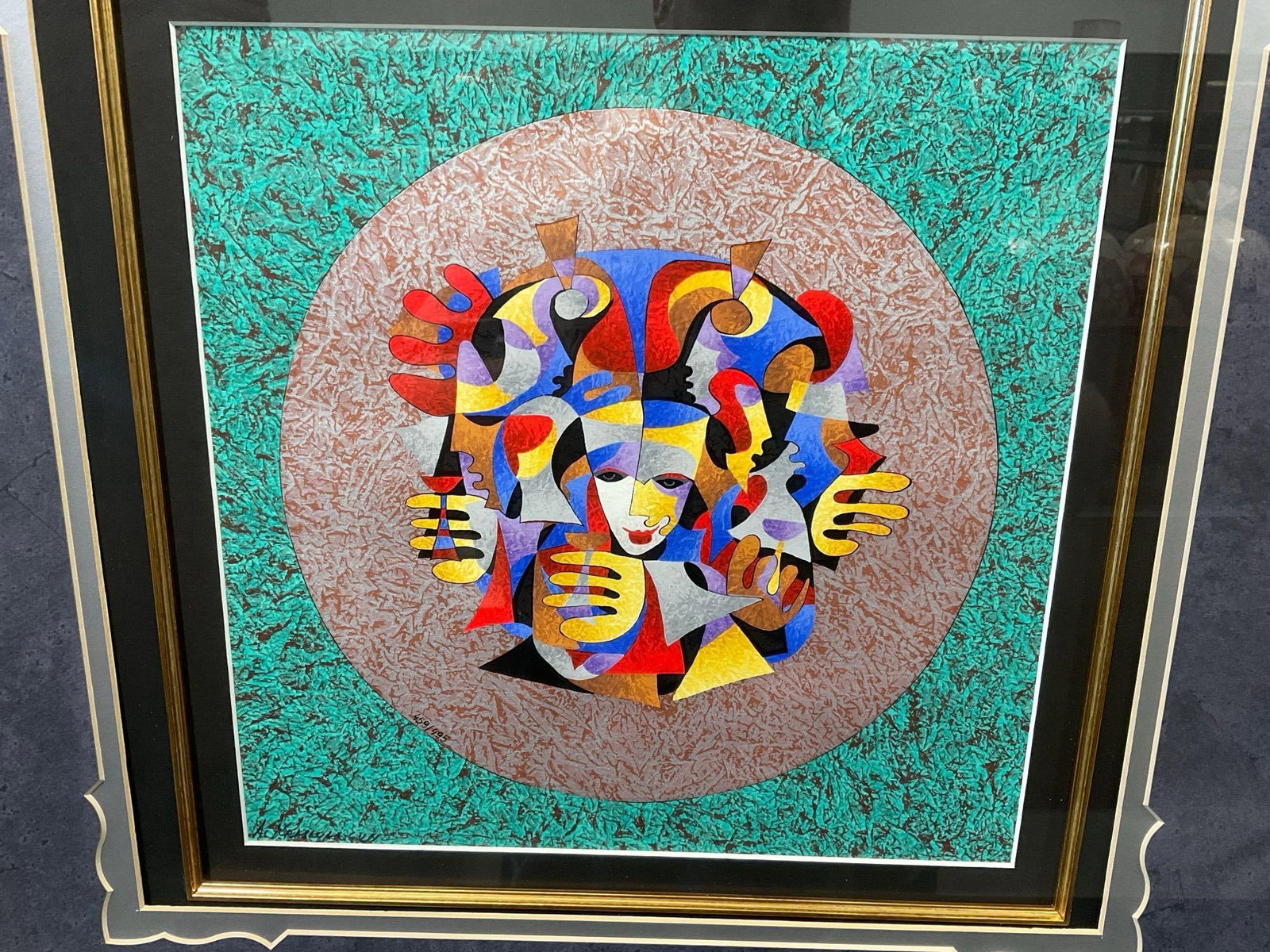Framed Signed & #d 459/495 Lithograph, Circle of Friends by Anatole Krasnyansky, 28x28x4 inches - 3