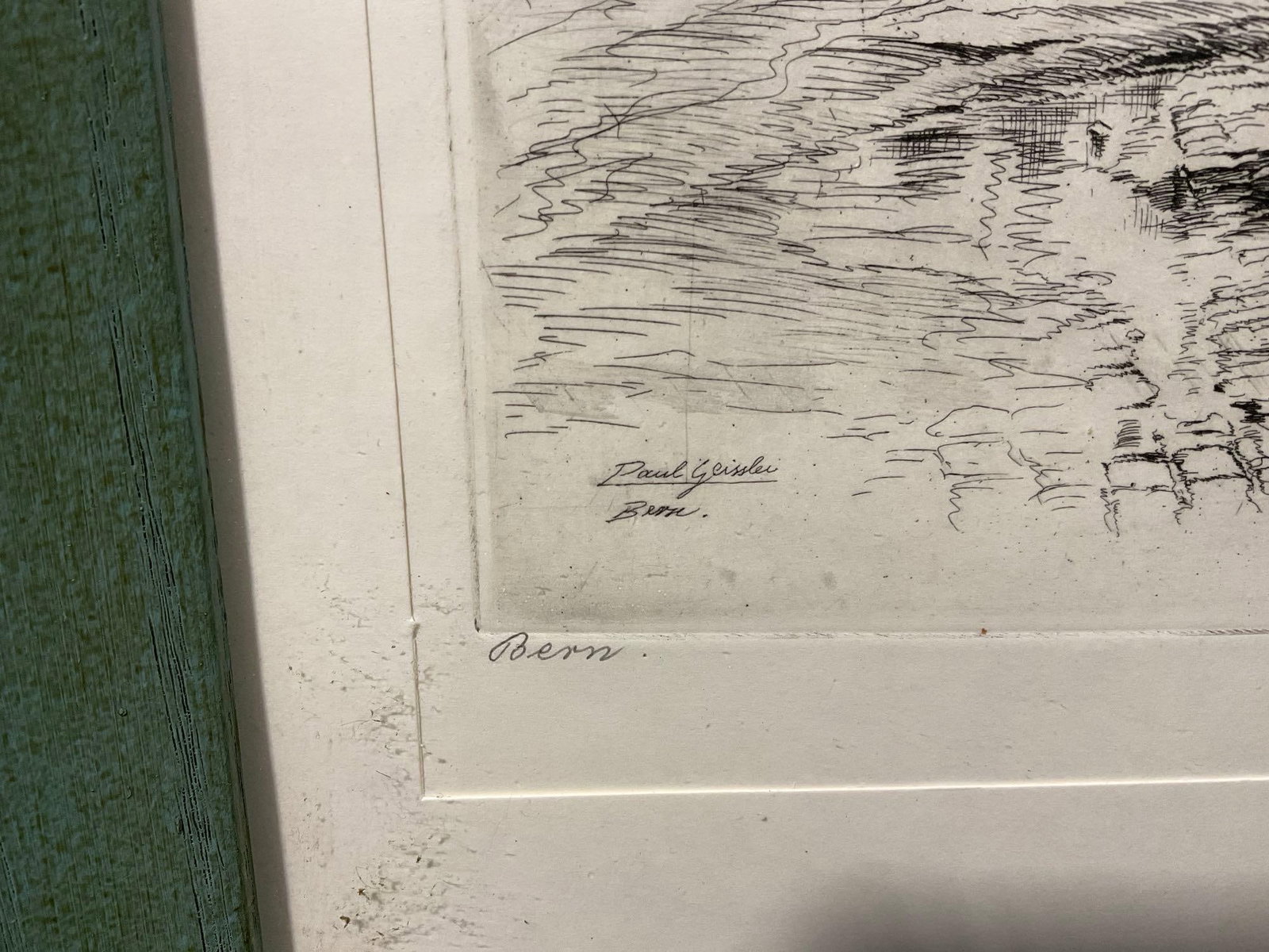 3 Framed Etchings, Zytglogge & Bern by Paul Geissler, Shepherd from the Luneburg heath by Stephan... - 8