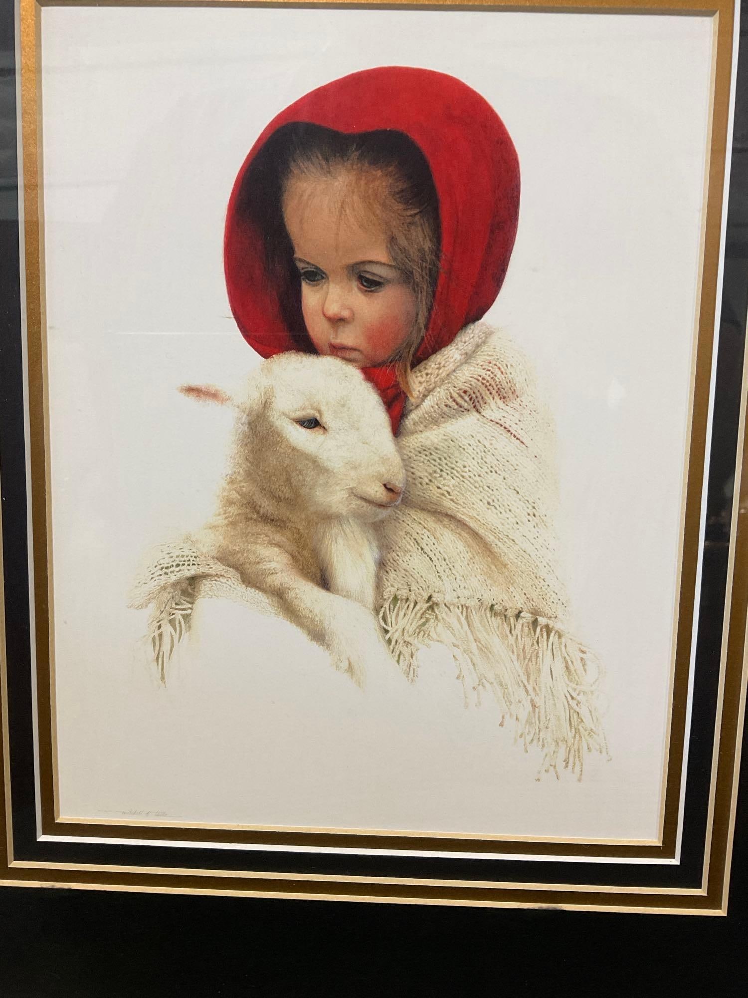 Pair of Mitchell D. Tolle Studio Prints, Grace & the Lamb, Fishes & Loaves, 21x19 inches - 4