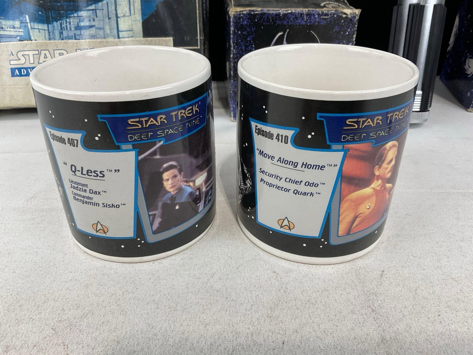 Pair of Star Wars Adventure Board Games, Pair of Star Trek DS9 Mugs in box, & 2019 Lightsaber Toy - 4