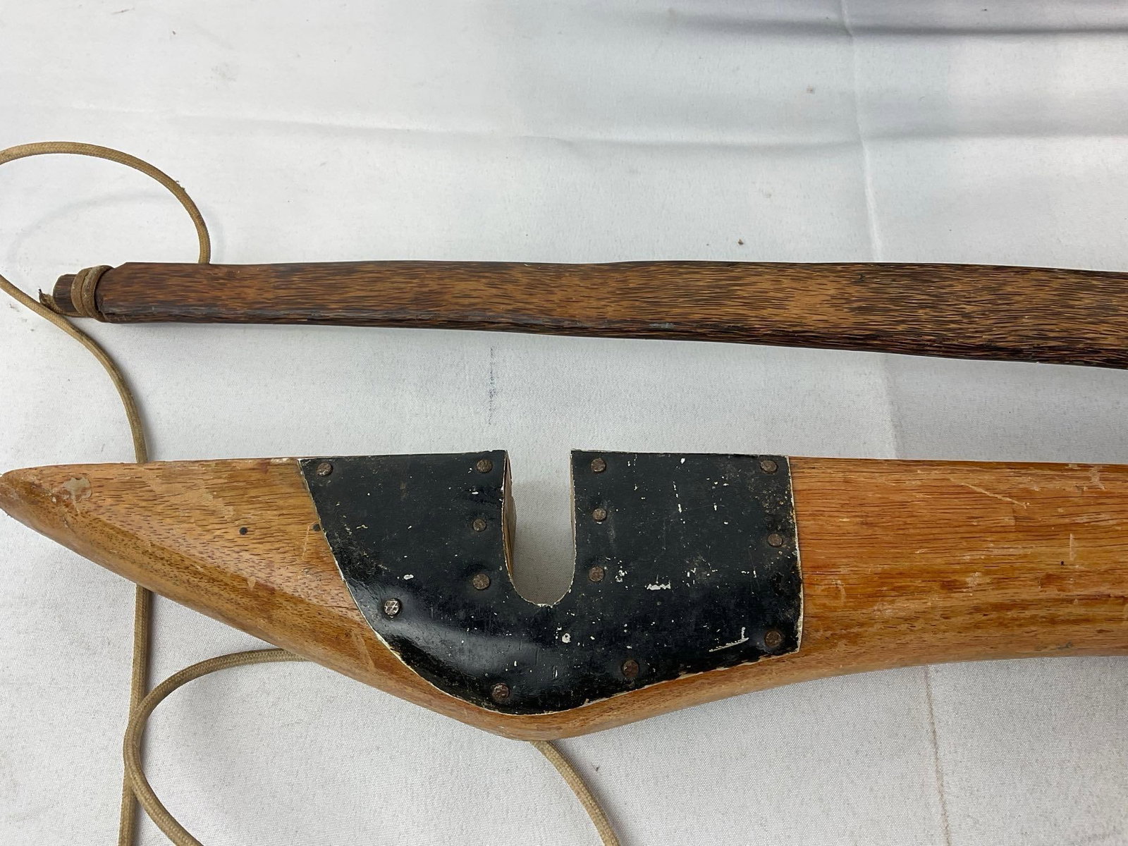 Primitive style crossbow, marked Made in Negrito 1974, Wooden Crossbar & Stock - 6