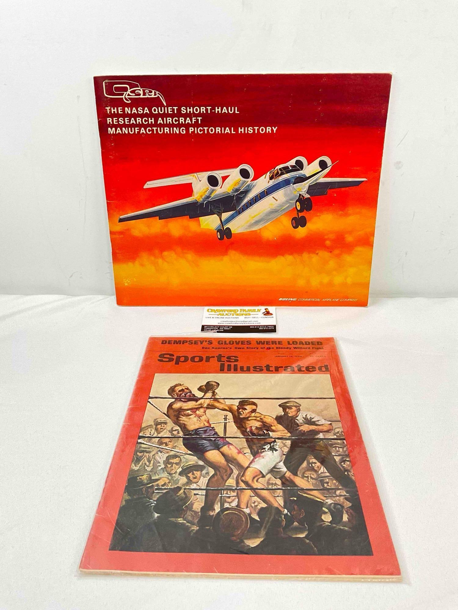2 pcs Vintage Collectible Publications, incl. 1964 Sports Illustrated Magazine & Boeing Booklet.: 2 pcs Vintage Collectible Publications, incl. 1964 Sports Illustrated Magazine & Boeing Booklet. Booklet has no publication date, estimated late 70s. Minor wear indicative of age and use,