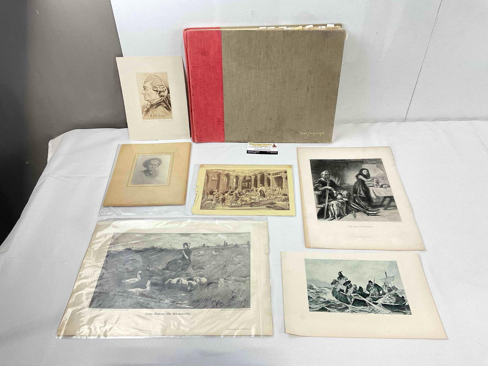 7 pcs Vintage Art & Ephemera Collection, incl. Unframed Original Etching of A.E.M. Gretry & More!: 7 pcs Vintage Art & Ephemera Collection, incl. Unframed Original Etching of A.E.M. Gretry & More! Also includes loose, Unframed lithographs/book plates entitled "The Maid of Orleans", "Leon Mo
