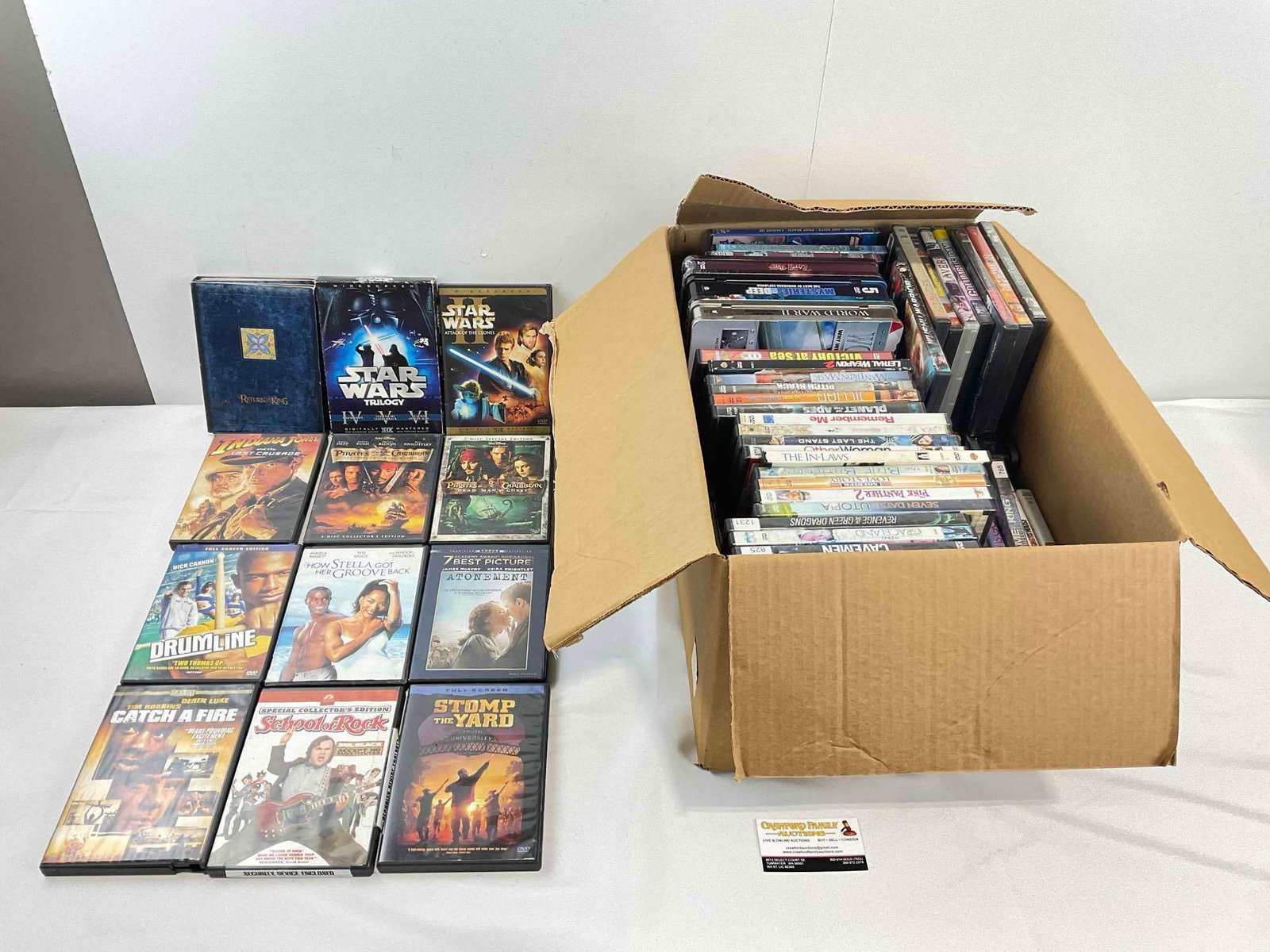 75+ pcs DVD Movie & TV Show Collection, incl. Star Wars Trilogy, Return of the King & More!: 75+ pcs DVD Movie & TV Show Collection, incl. Star Wars Trilogy, Return of the King & More! Pieces have wear indicative of age and use, not all discs have been checked, sold as is. Fits