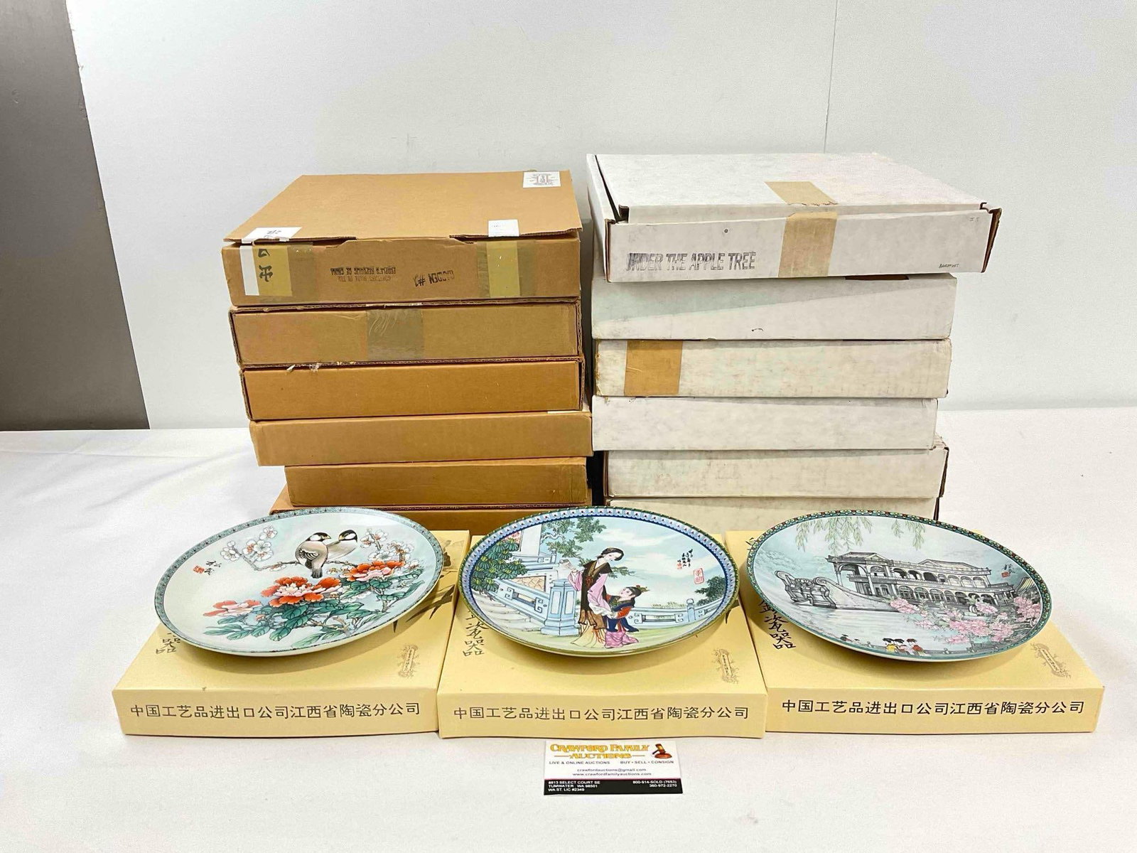 12 pcs Vintage Imperial Jingdezhen Chinese Porcelain Plates w/ Painted Lady Designs. NIB. See pics.: 12 pcs Vintage Imperial Jingdezhen Chinese Porcelain Plates w/ Painted Lady Designs. NIB. 3 have been opened for photography, otherwise NIB. Beauties of the Red Mansion series. Boxes have minor wear