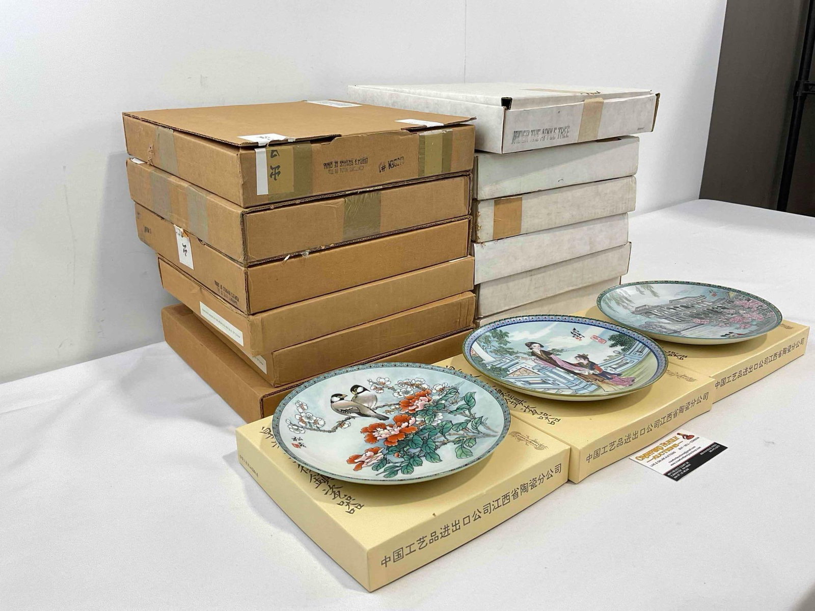 12 pcs Vintage Imperial Jingdezhen Chinese Porcelain Plates w/ Painted Lady Designs. NIB. See pics. - 2