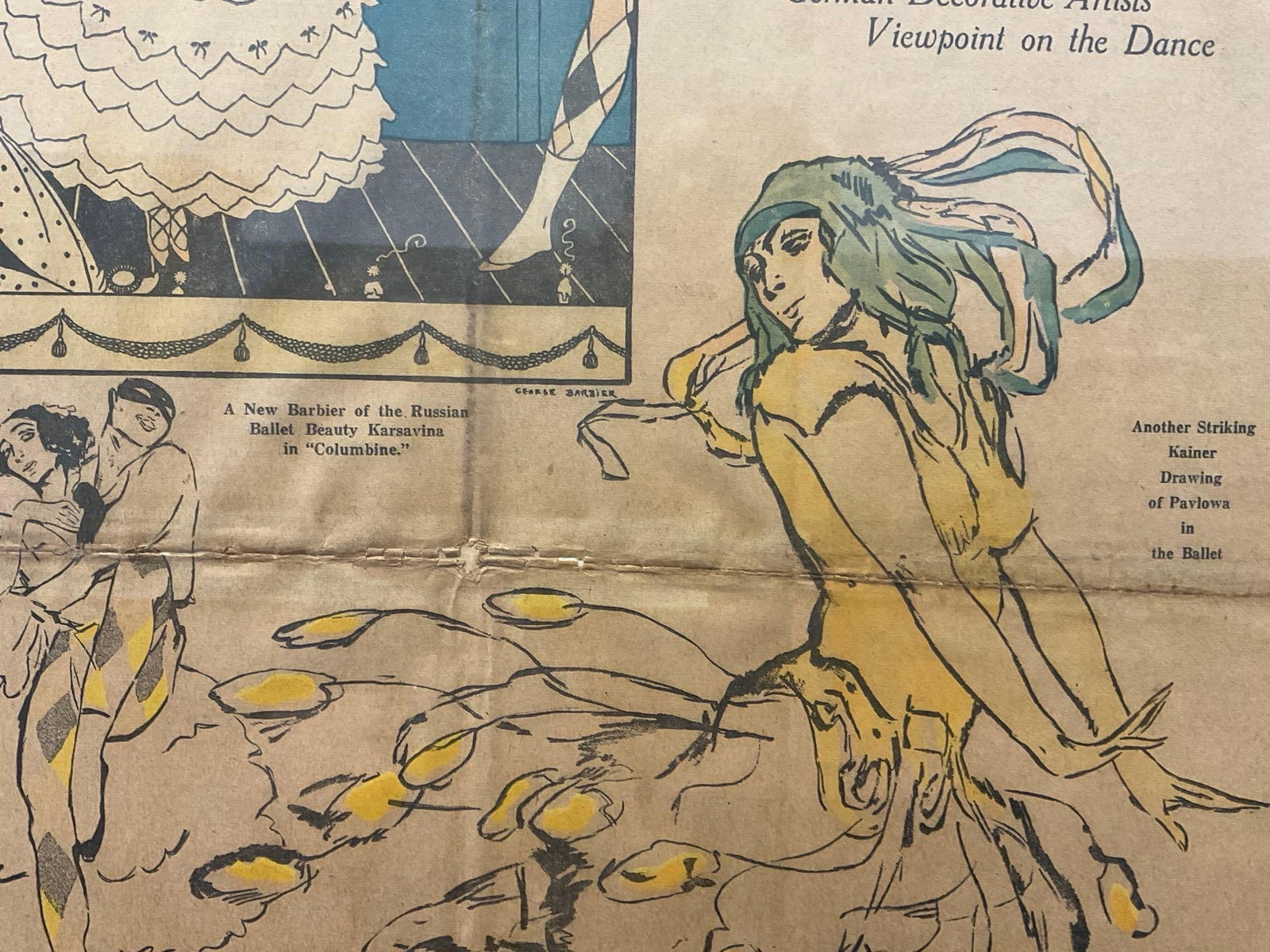 Framed Magazine Section of The Seattle Sunday Times, Sept 26, 1915, The Ballet, colorful spread - 4