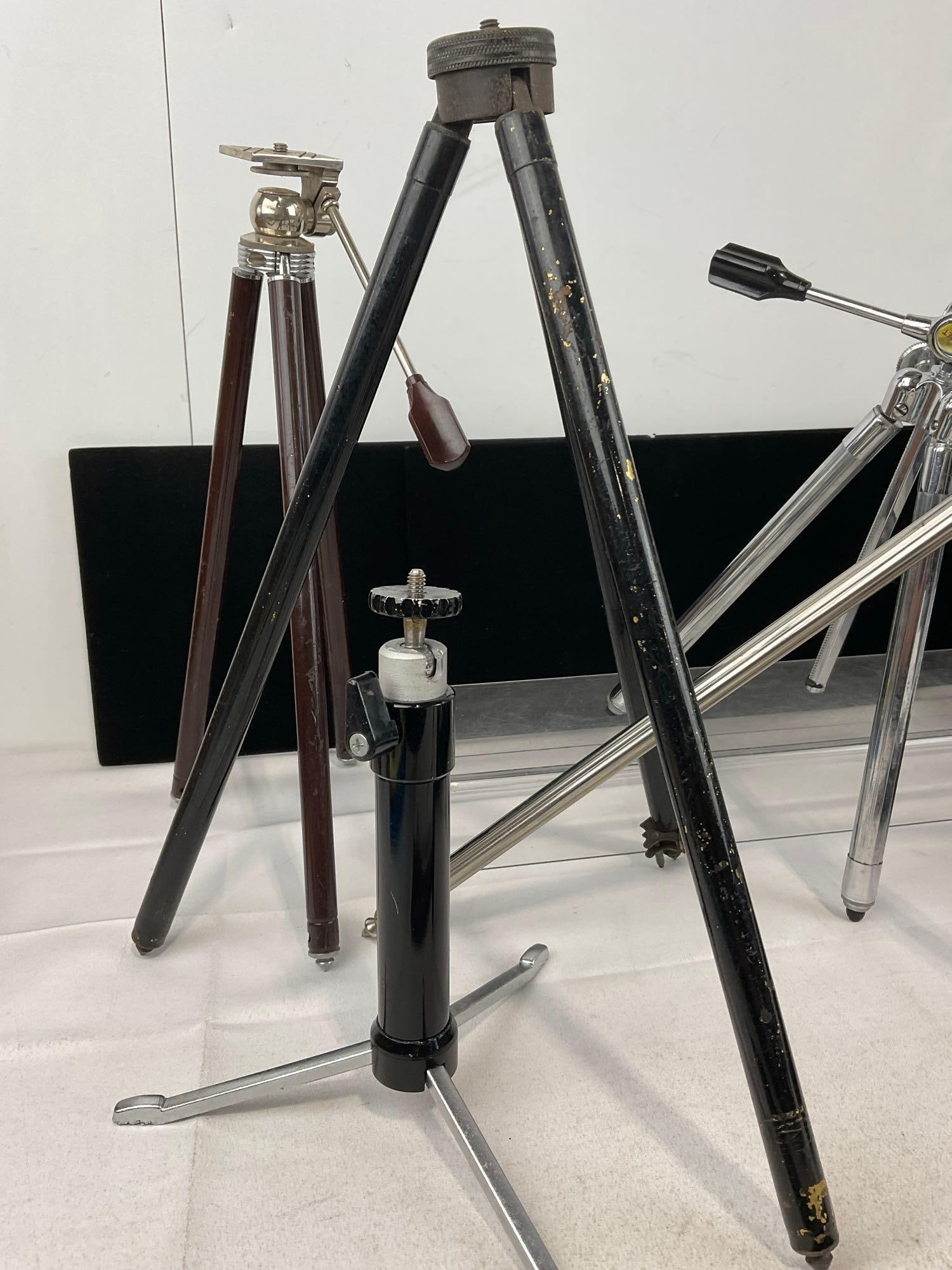 10 Vintage Early 20th Century Tripods, and Caliper, Sunset, Stabilo III, Polaroid, King & more - 2