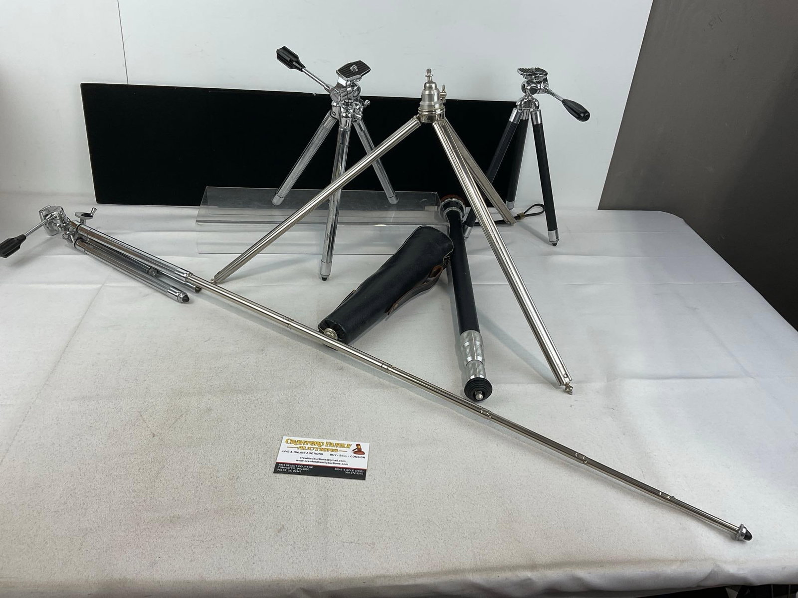 10 Vintage Early 20th Century Tripods, and Caliper, Sunset, Stabilo III, Polaroid, King & more - 9