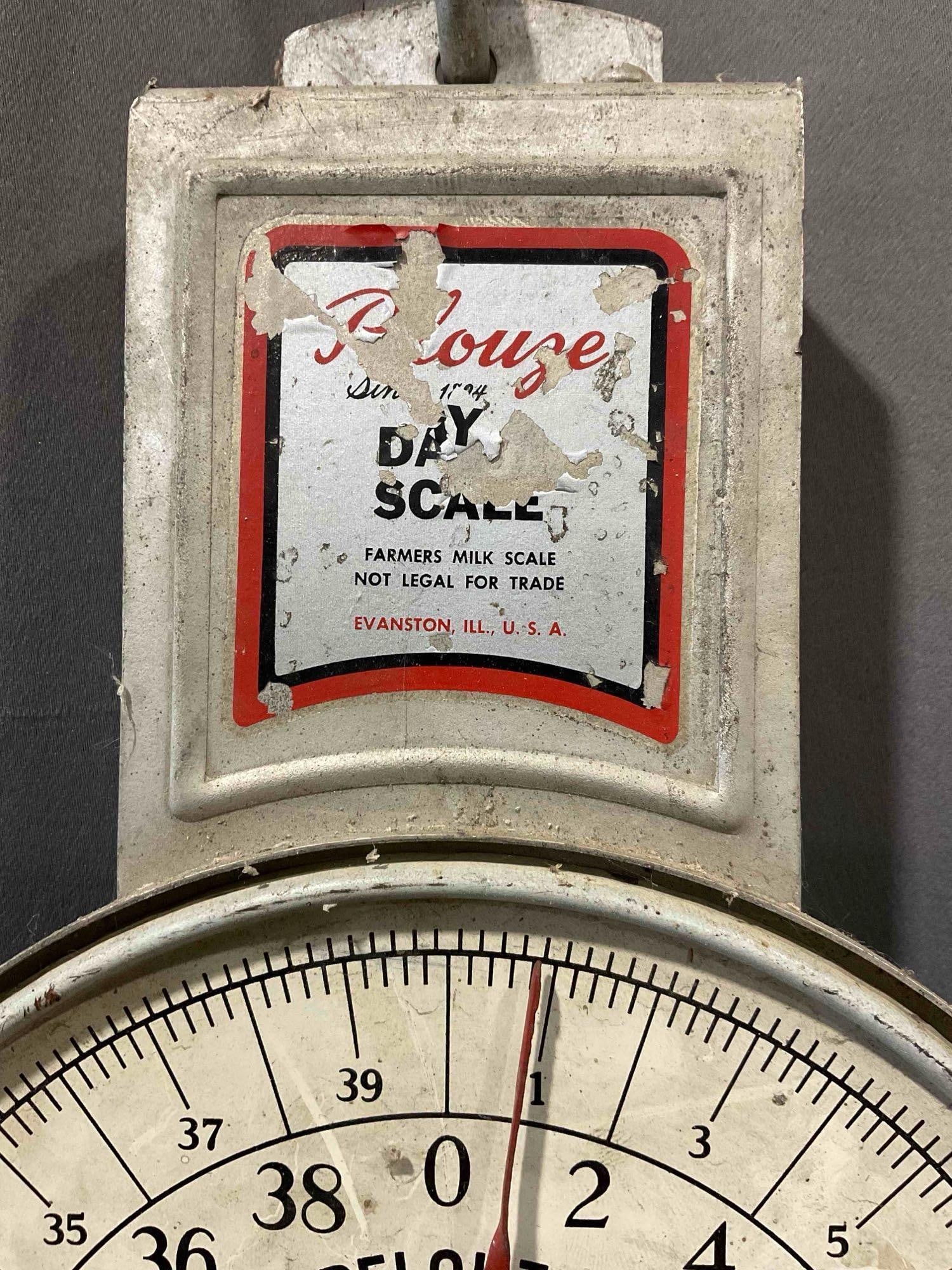 2 pcs Vintage Metal Scales, incl. Hanson Nursery Scale & Pelouze Dairy Scale. See pics. - 6