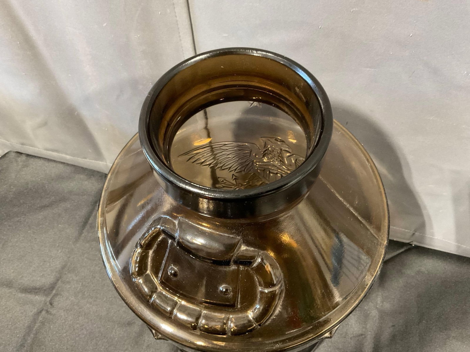 Vintage 1976 Libbey Glass 5-Gallon Milk Jug, Bicentennial Commemorative, Amber Glass, 20x12x12 inch - 2