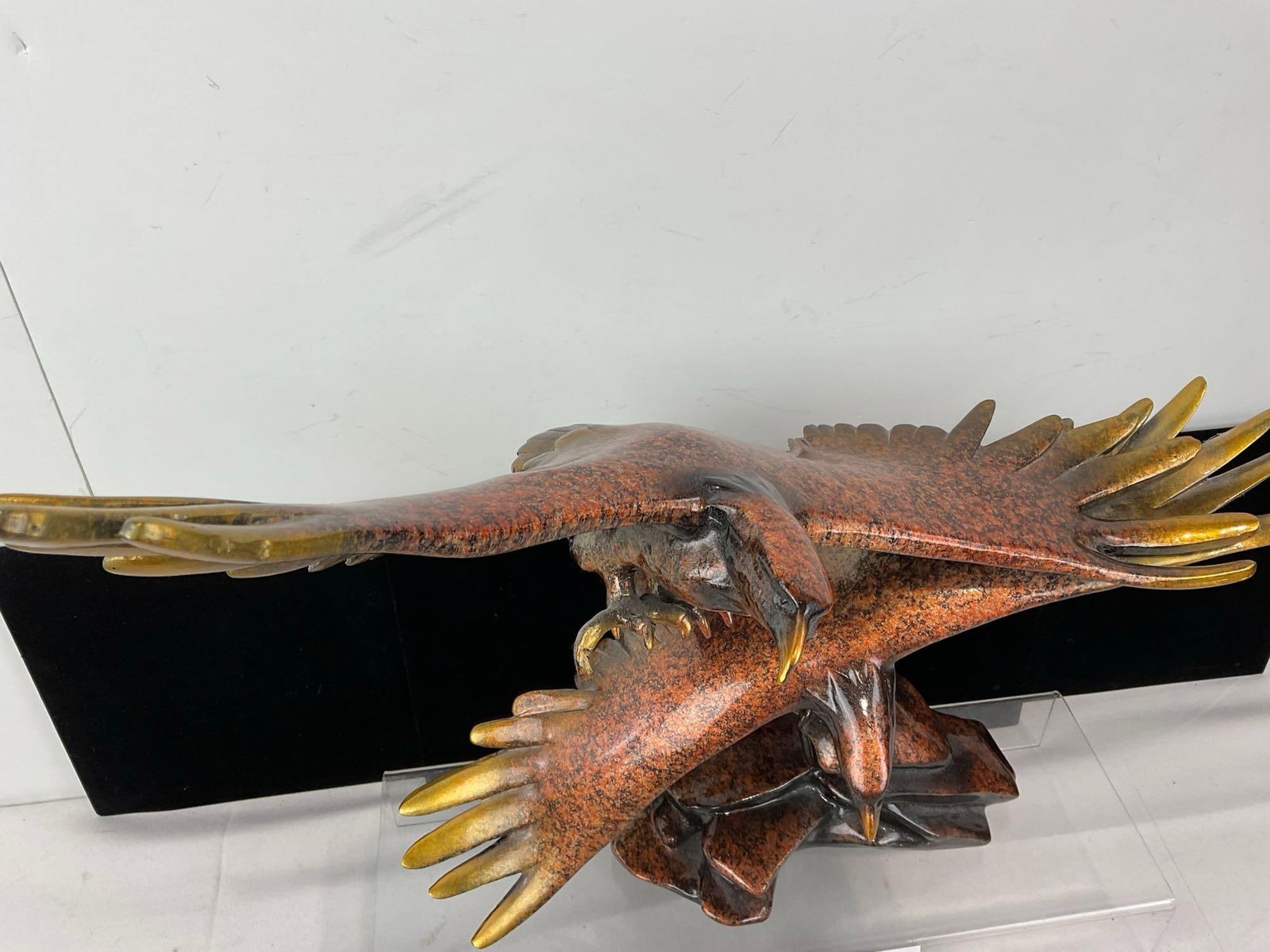 Amy & Addy Statue, Pair of Eagles, lovely finish on resin or composite, 15x19x9 inches - 2