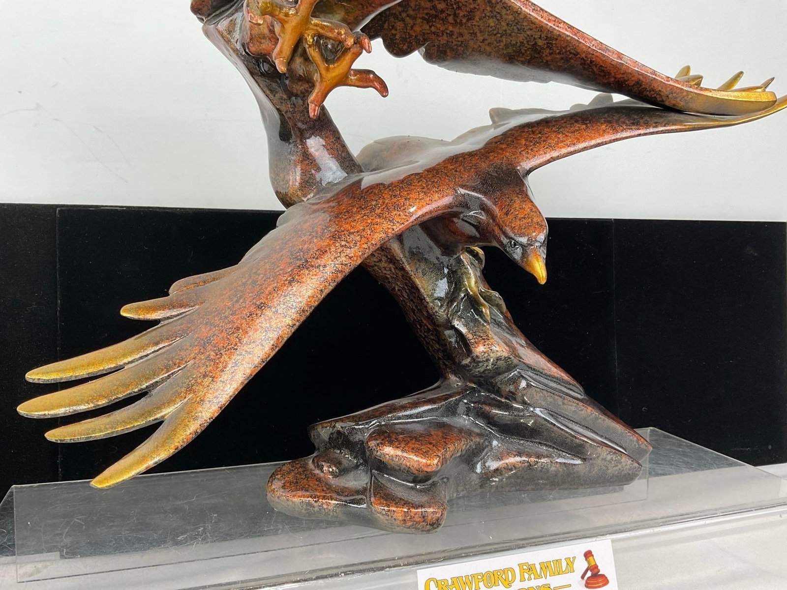 Amy & Addy Statue, Pair of Eagles, lovely finish on resin or composite, 15x19x9 inches - 3