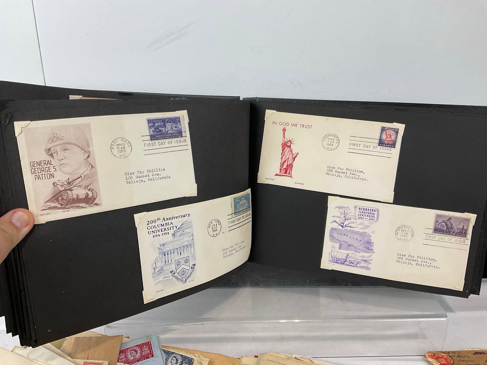 Vintage Photo Album w/FDCs, Envelopes w/stamps, & Used Stamps, see pics - 7