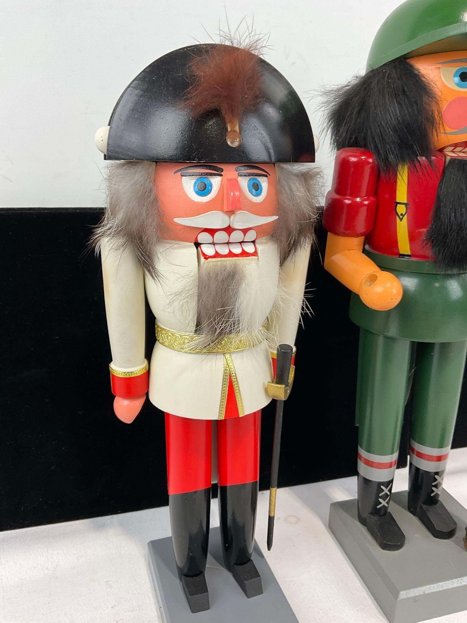 Vintage 1980s Nutcrackers, 1x Erzgebirge GDR East German Soldier, one missing axe & sticker - 2
