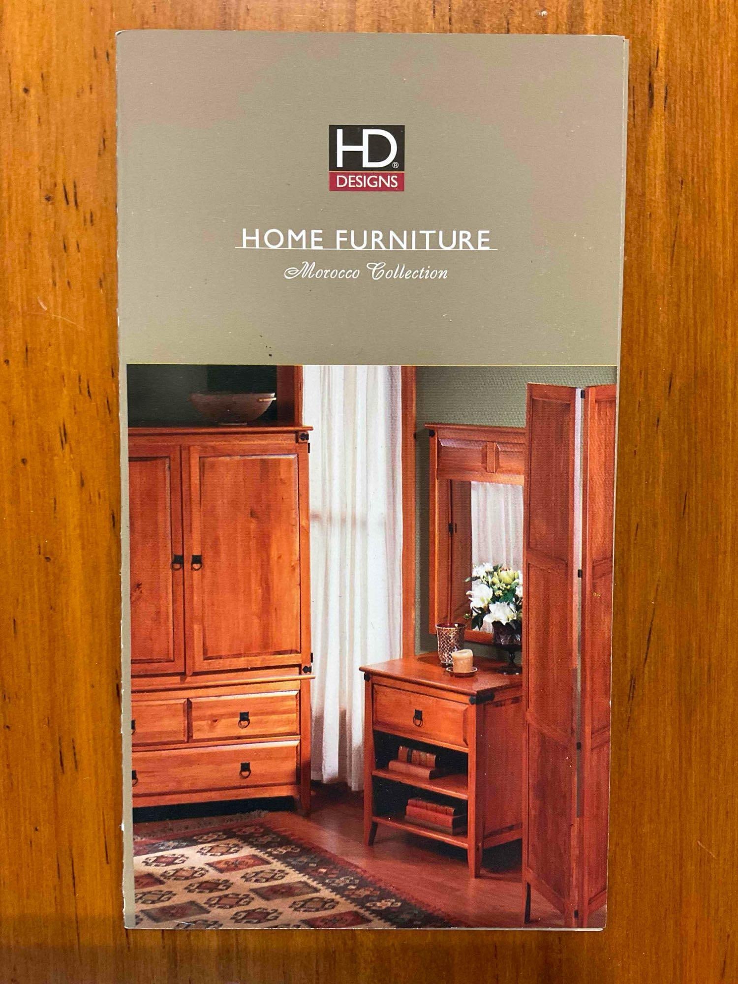 Home Designs Cherry Wood Coffee Table w/ 4 Drawers & Black Metal Accents. Good Cond. - 7