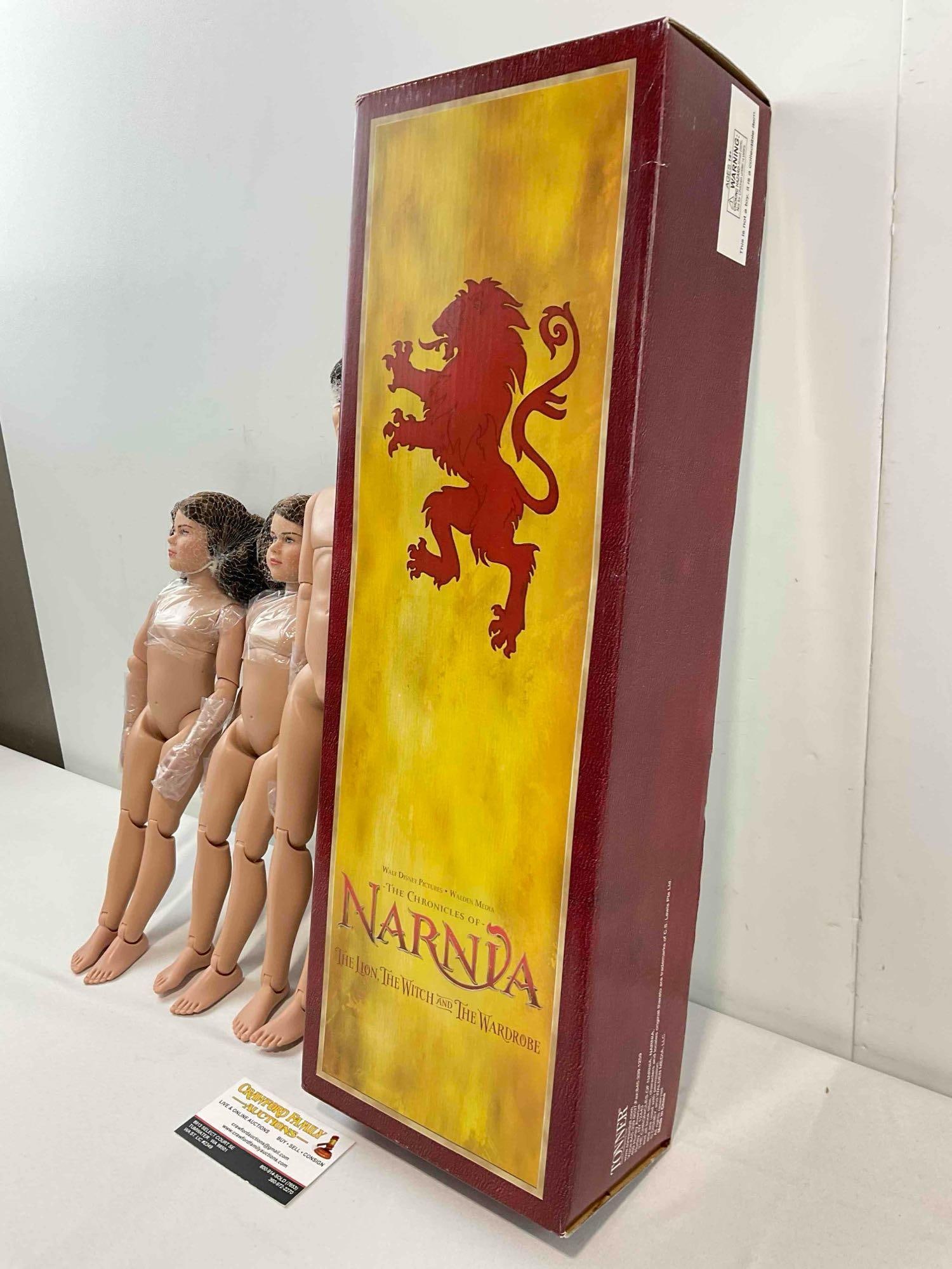 3 pcs Tonner Chronicles of Narnia Fashion Dolls, 1x Edmund & 2x Lucy Pevensie. Fair Condition. - 3